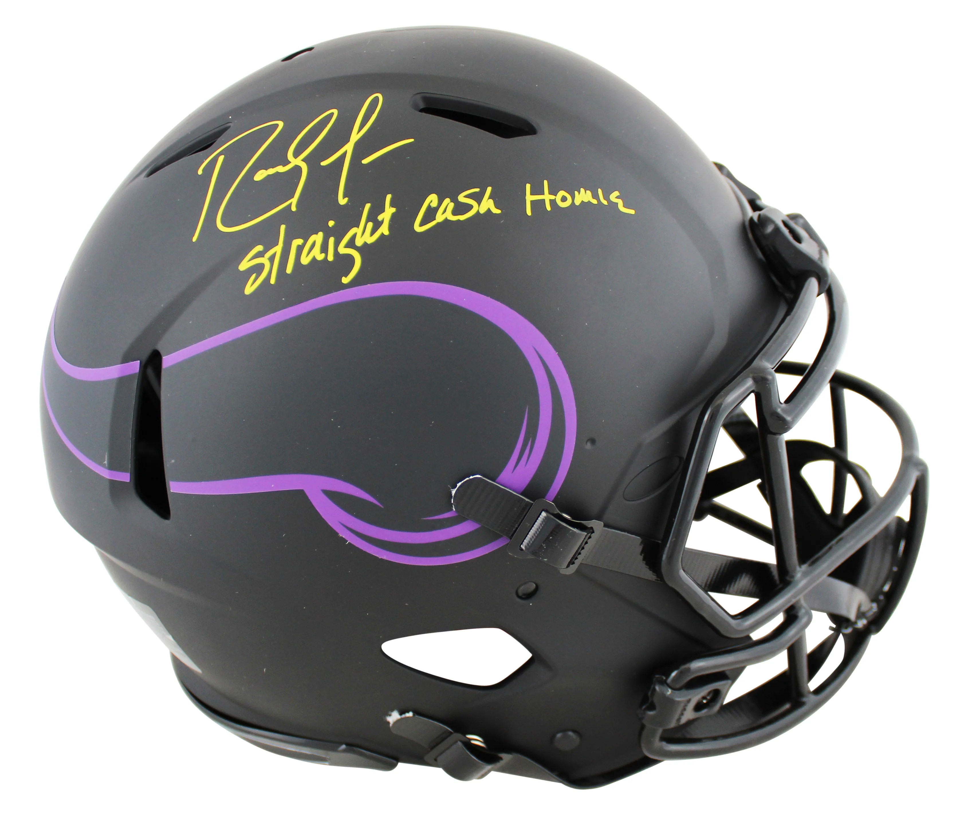 Vikings Randy Moss "SCH" Signed Eclipse F/S Speed Proline Helmet W/ Case BAS Wt - Image 3