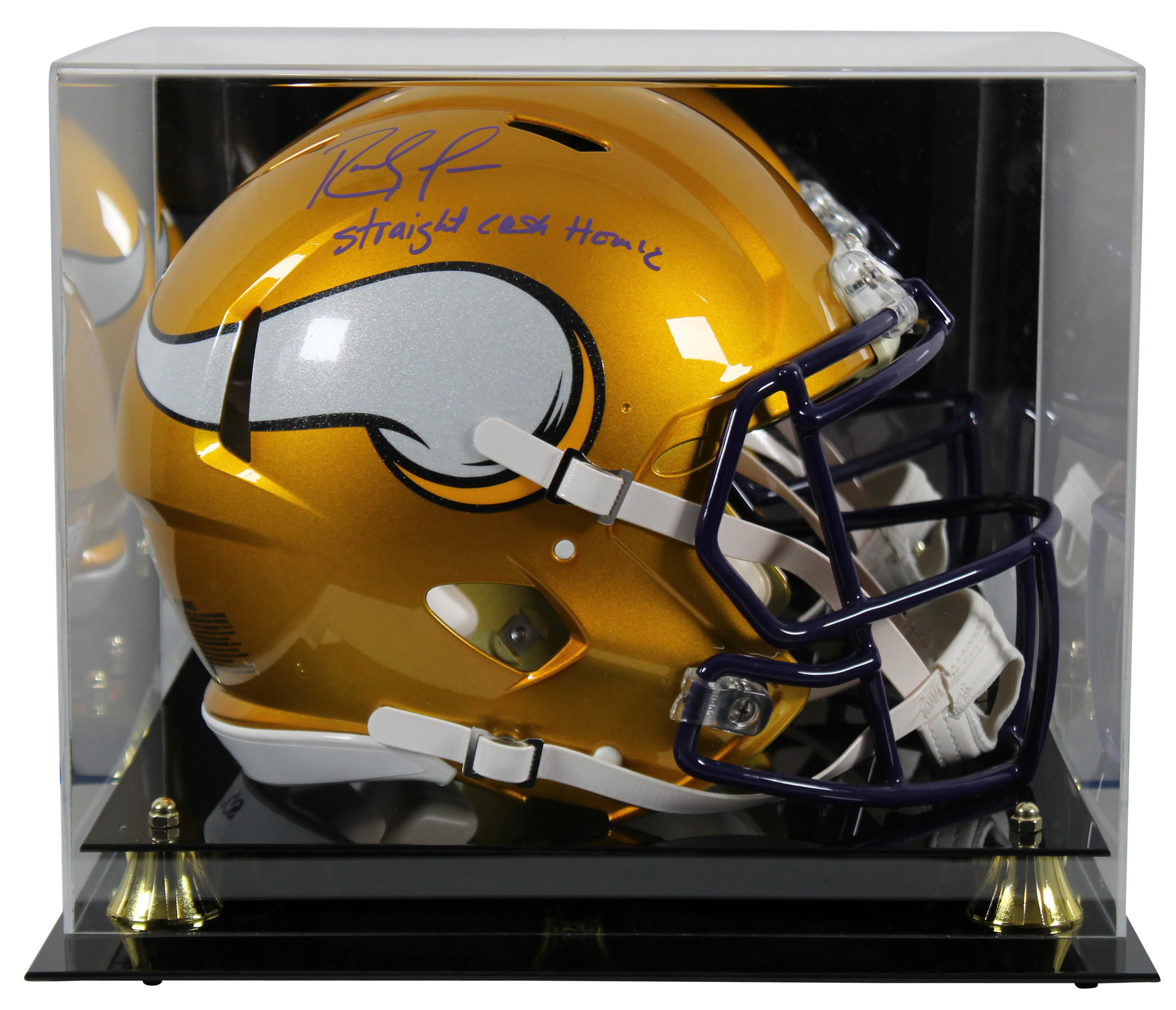 Vikings Randy Moss "SCH" Signed Flash F/S Speed Proline Helmet w/ Case BAS Wit - Image 2