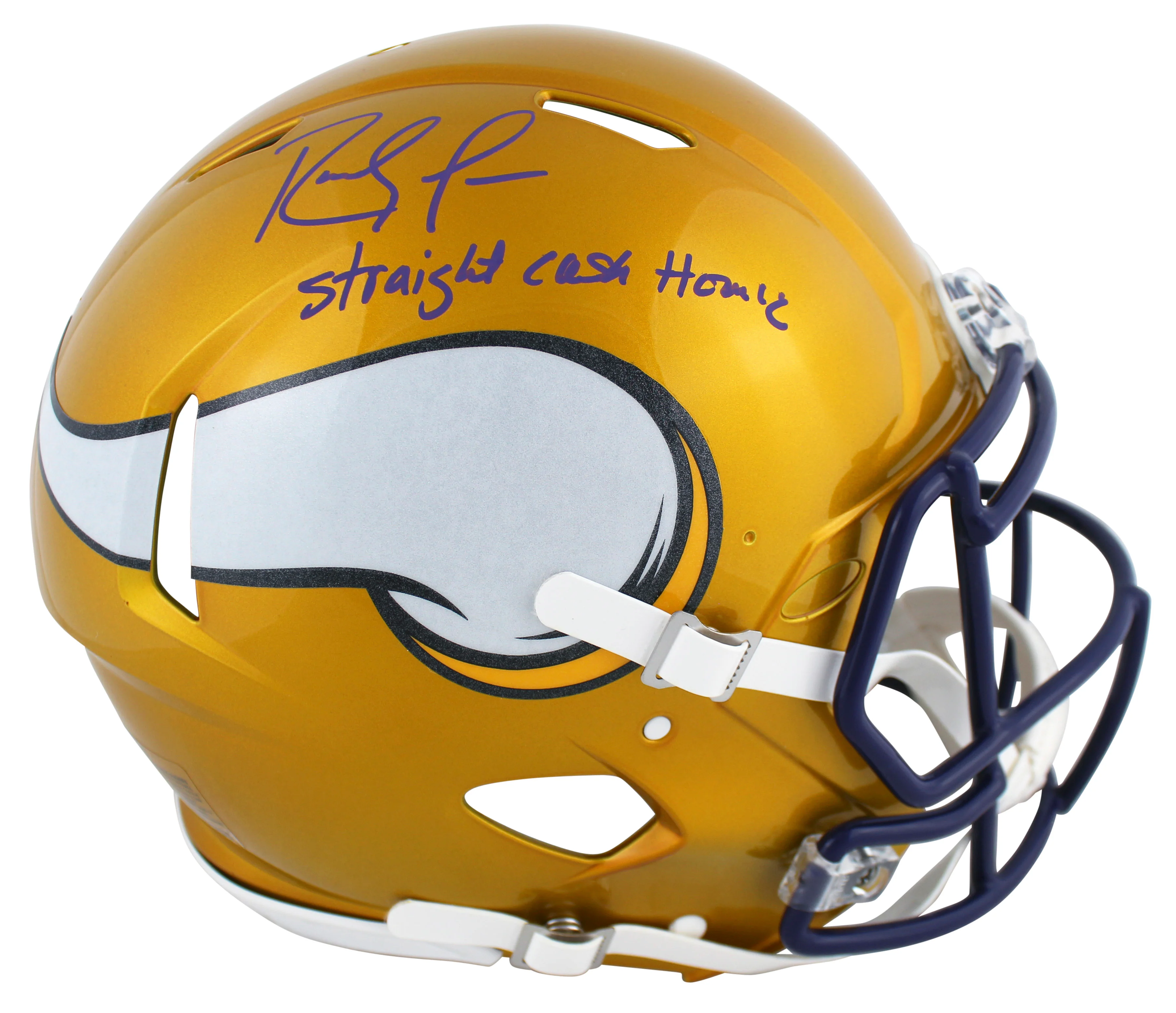 Vikings Randy Moss "SCH" Signed Flash F/S Speed Proline Helmet w/ Case BAS Wit - Image 3