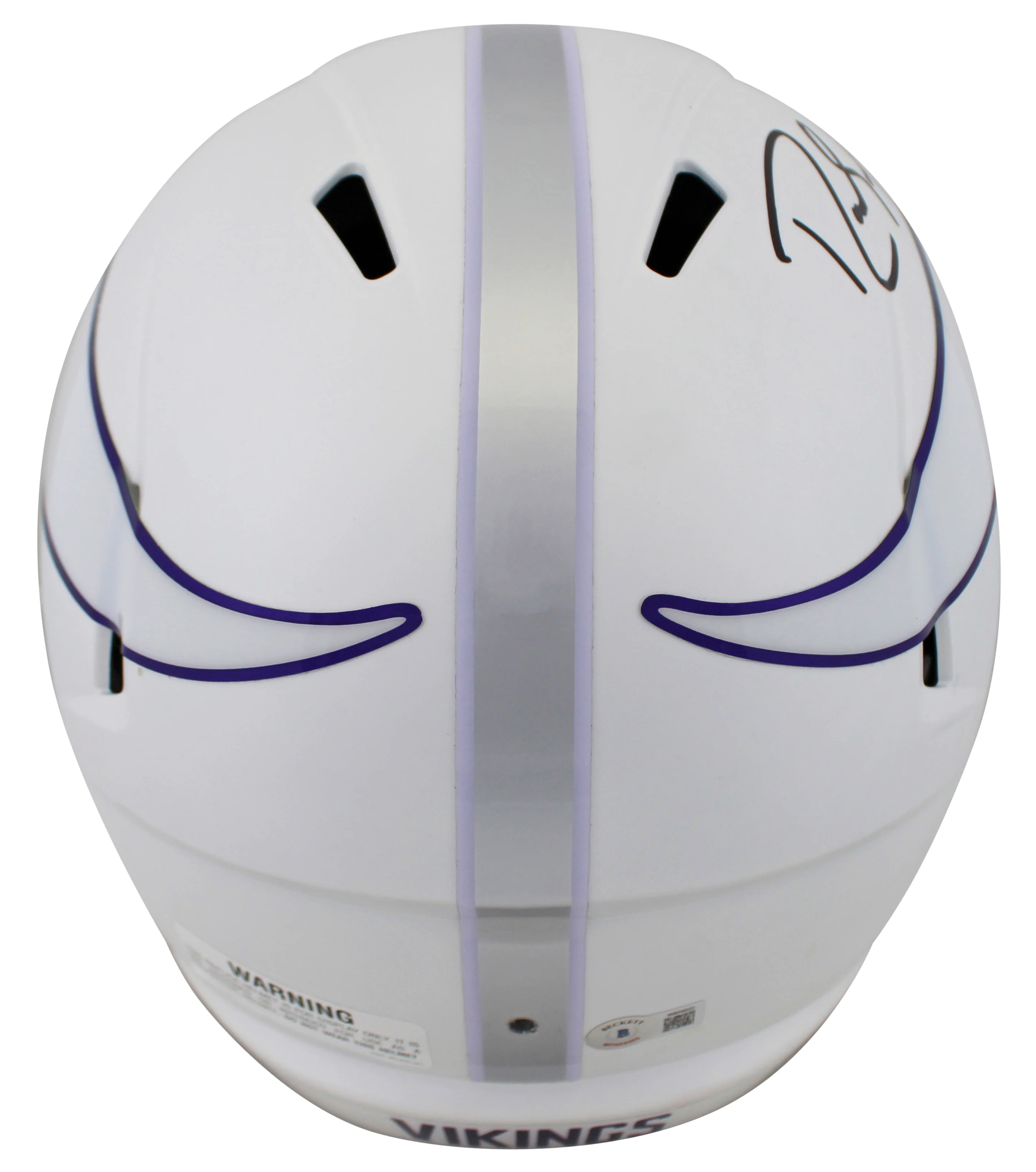 Vikings Randy Moss Signed 2024 Alt Full Size Speed Rep Helmet W/ Case BAS Wit - Image 4