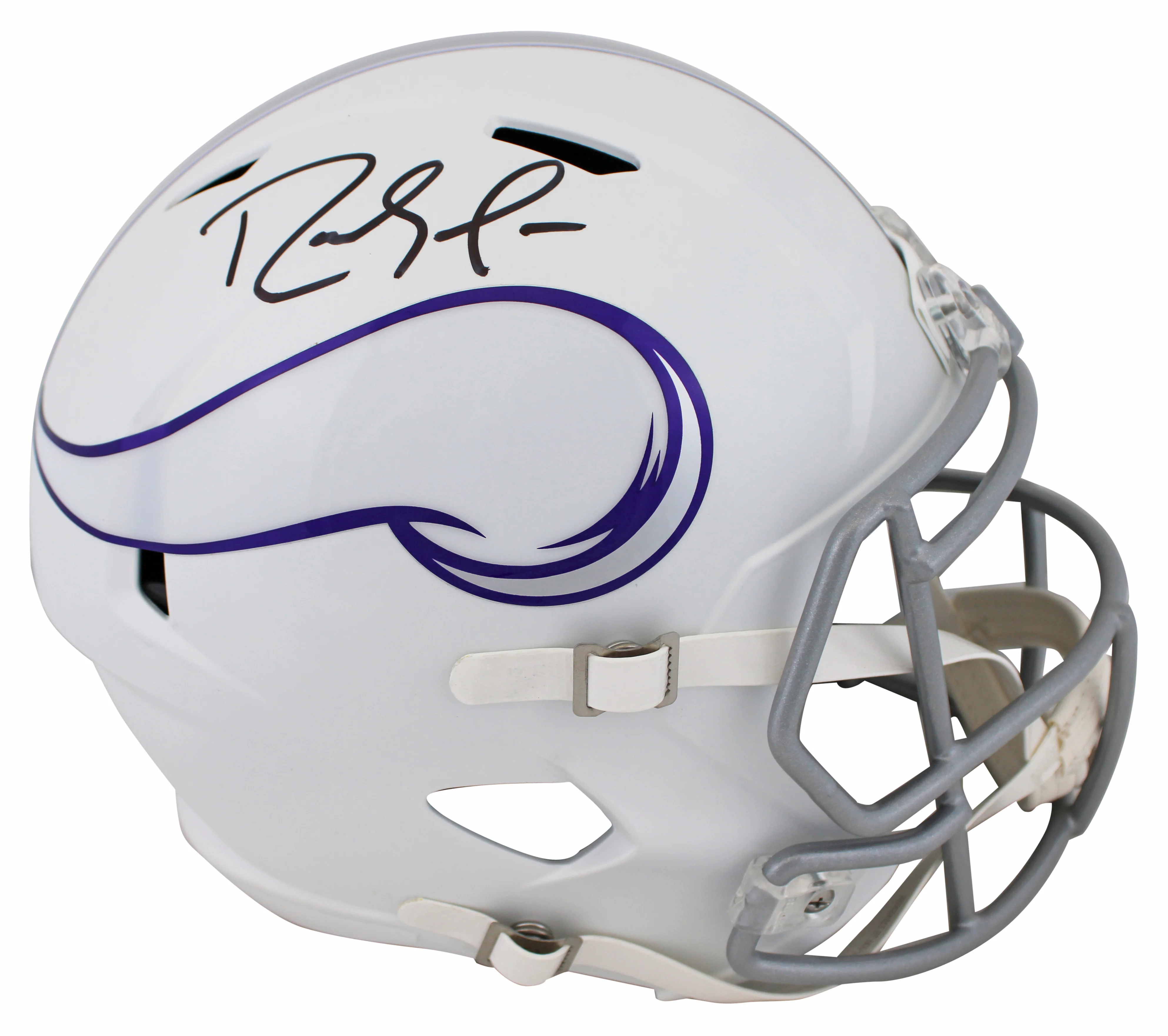 Vikings Randy Moss Signed 2024 On-Field Alt Full Size Speed Rep Helmet BAS Wit - Image 2