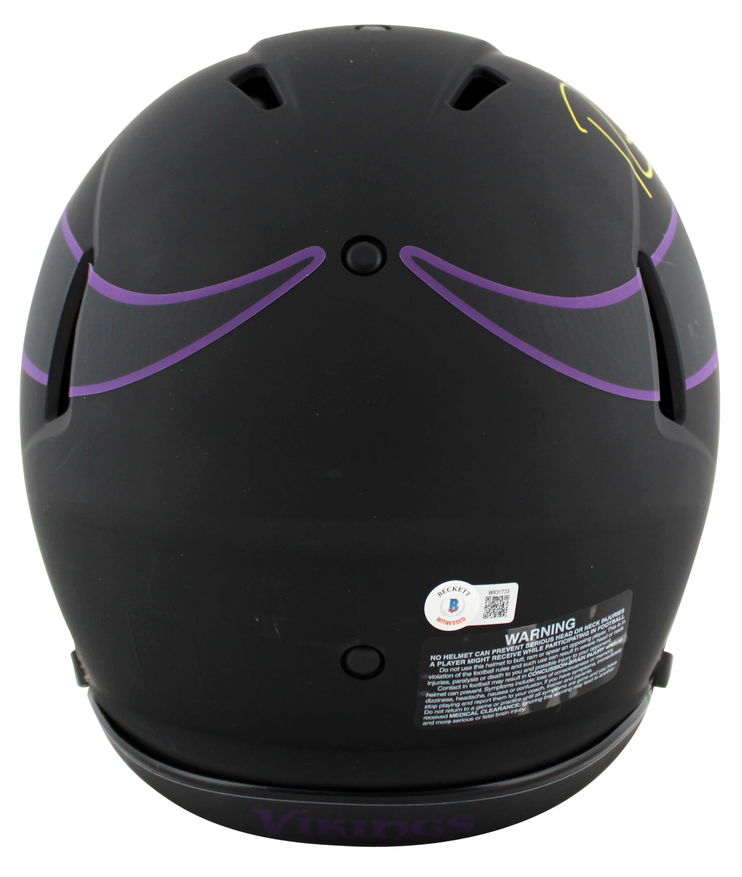 Vikings Randy Moss Signed Eclipse Full Size Speed Proline Helmet BAS Witnessed - Image 3