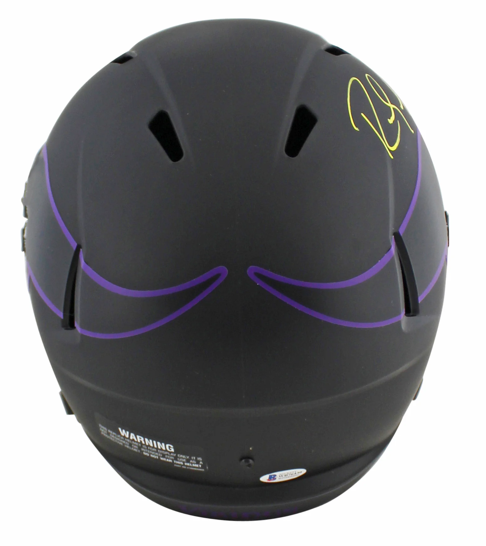 Vikings Randy Moss Signed Eclipse Full Size Speed Rep Helmet BAS Witnessed - Image 3
