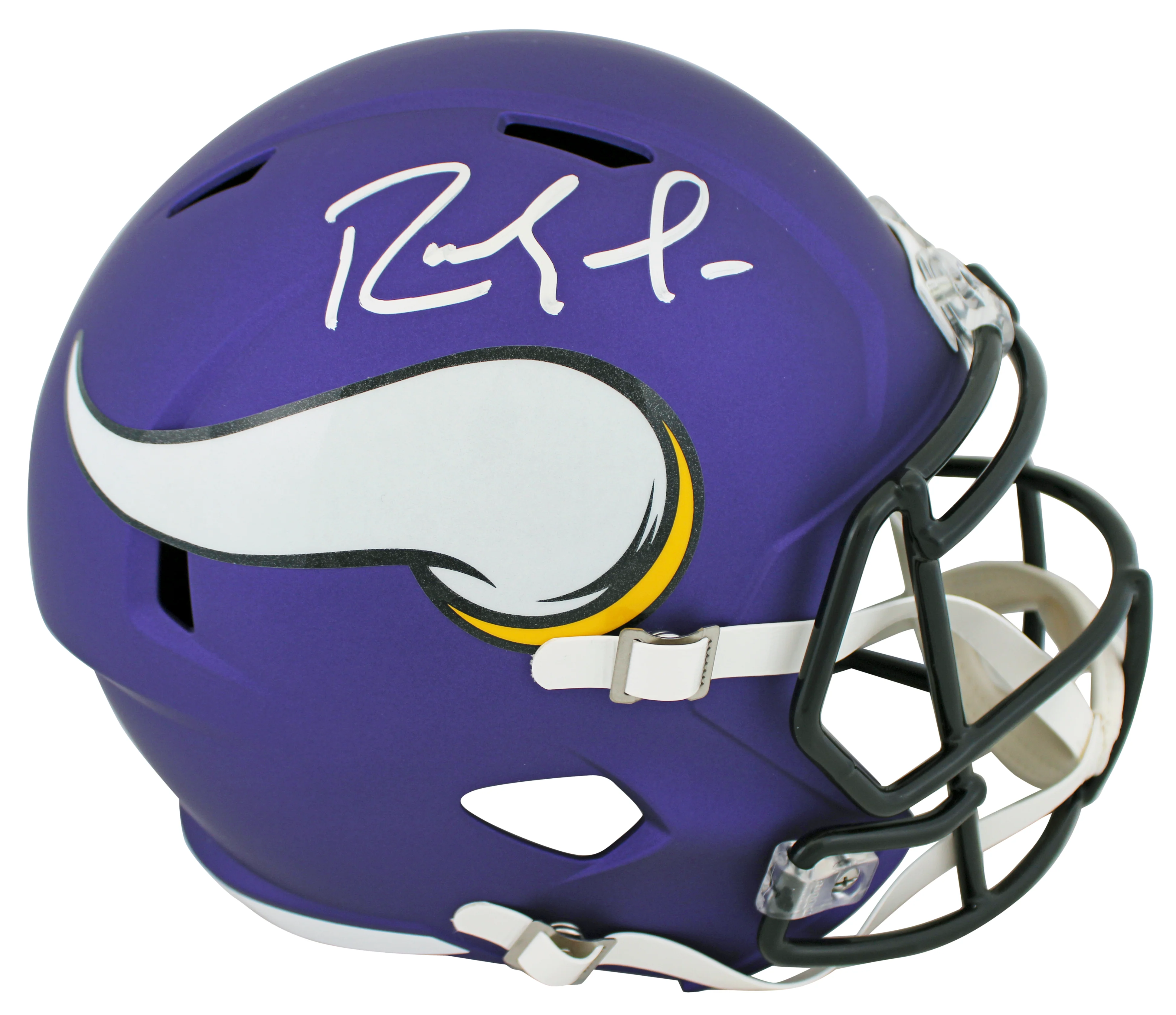 Vikings Randy Moss Signed Full Size Speed Rep Helmet w/ Silver Sig BAS Witnessed - Image 2
