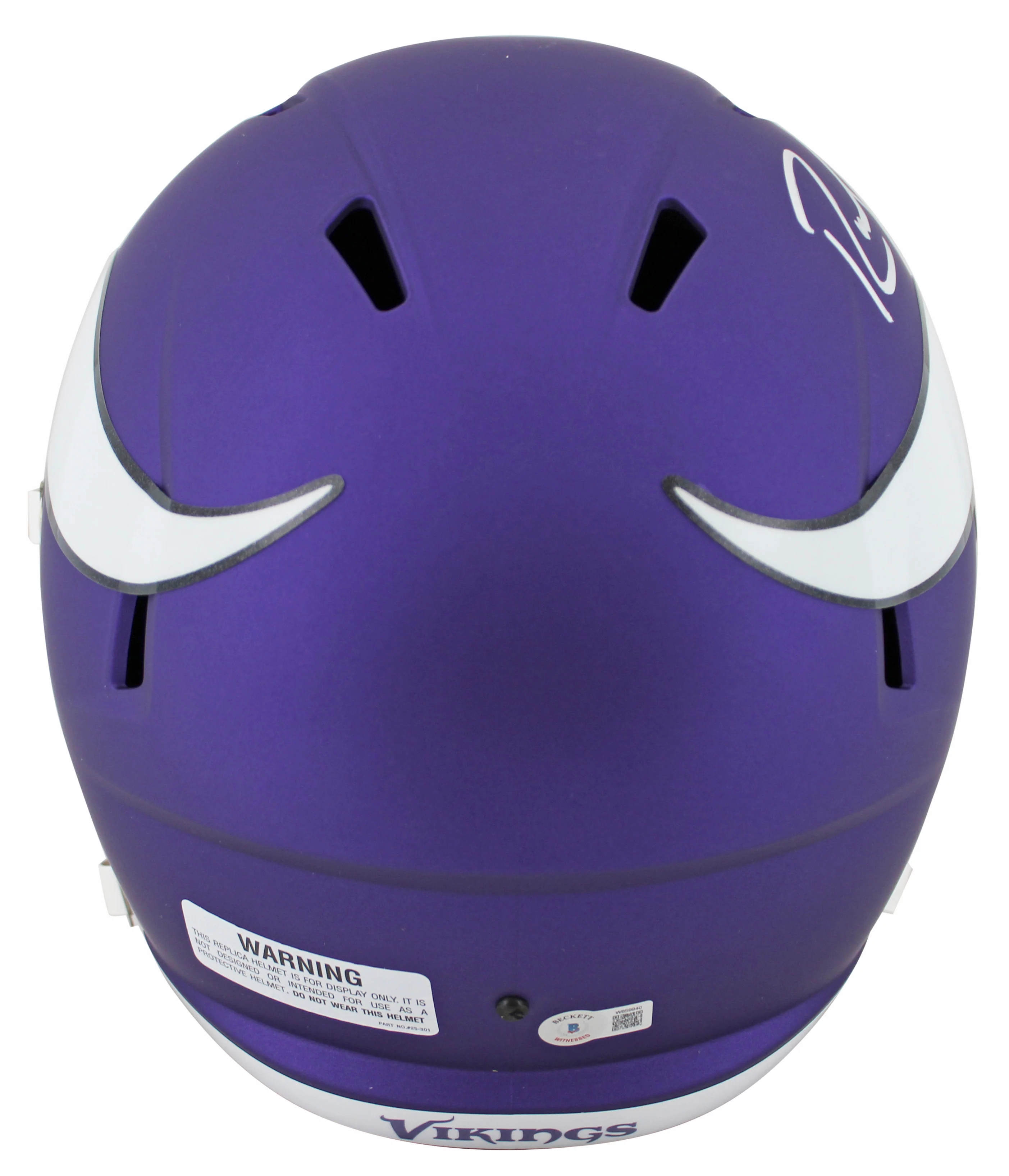 Vikings Randy Moss Signed Full Size Speed Rep Helmet w/ Silver Sig BAS Witnessed - Image 3