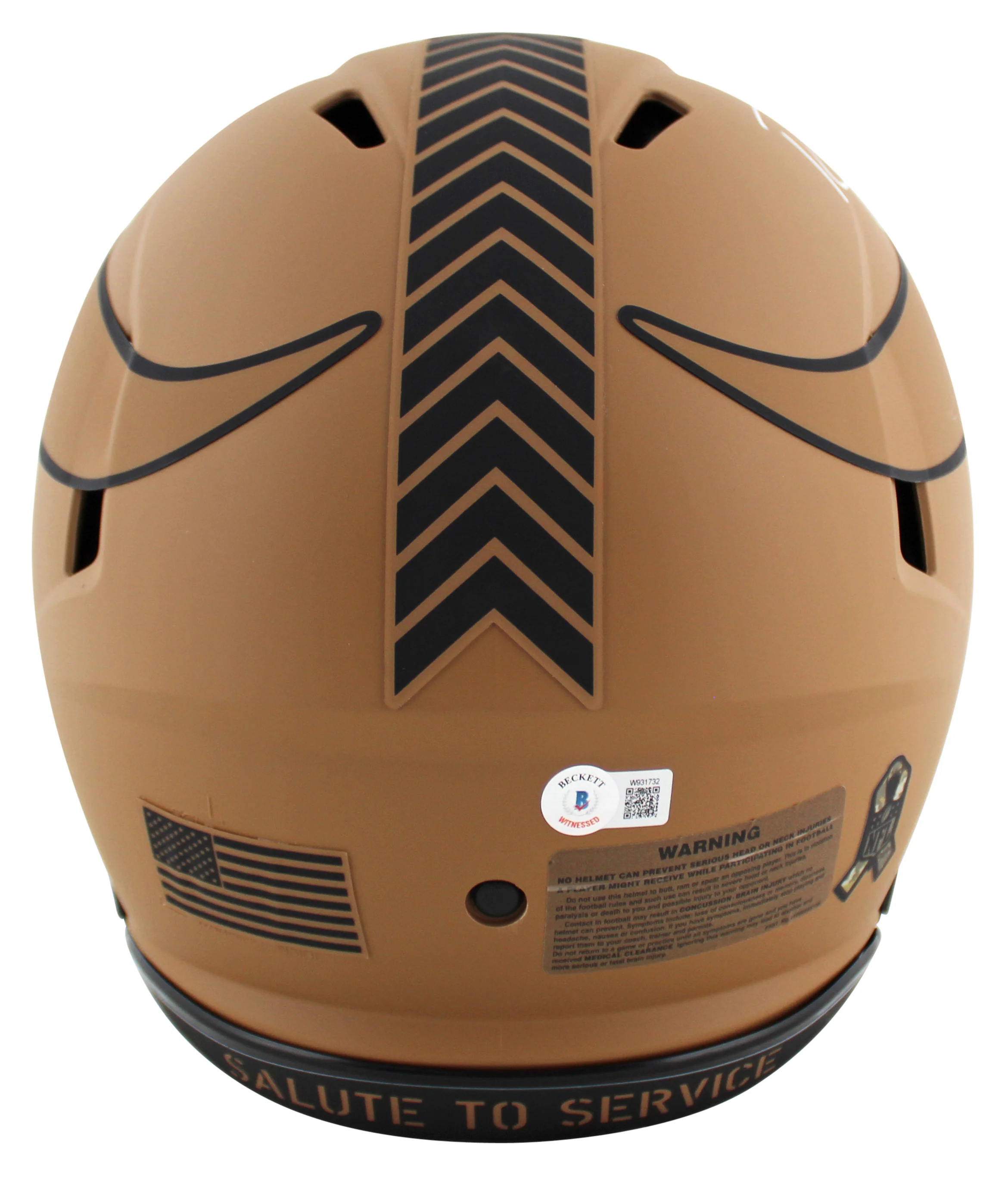 Vikings Randy Moss Signed Salute To Service II F/S Speed Proline Helmet BAS Wit - Image 3