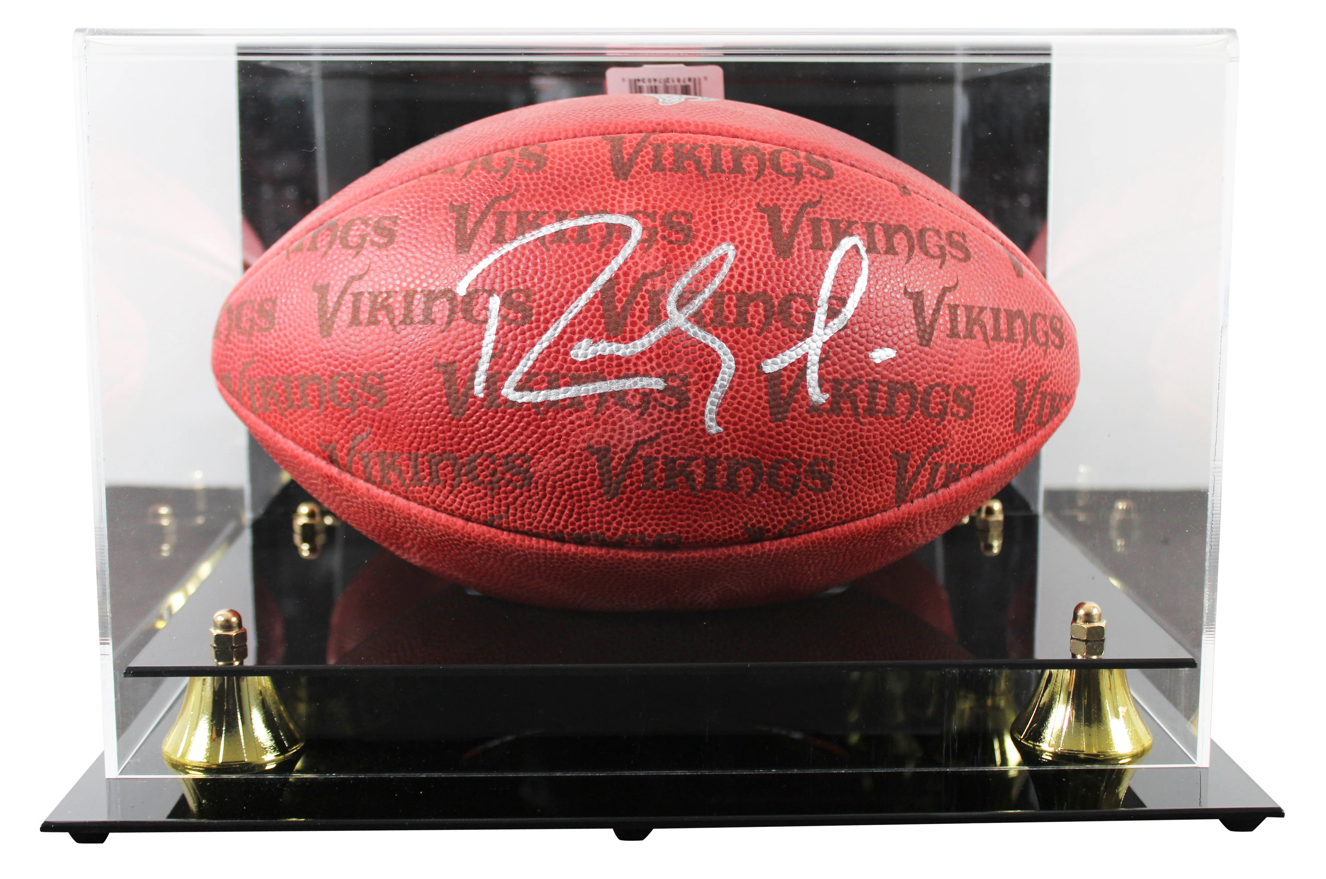 Vikings Randy Moss Signed "The Duke" Team Showcase Football W/ Case BAS Witness - Image 2