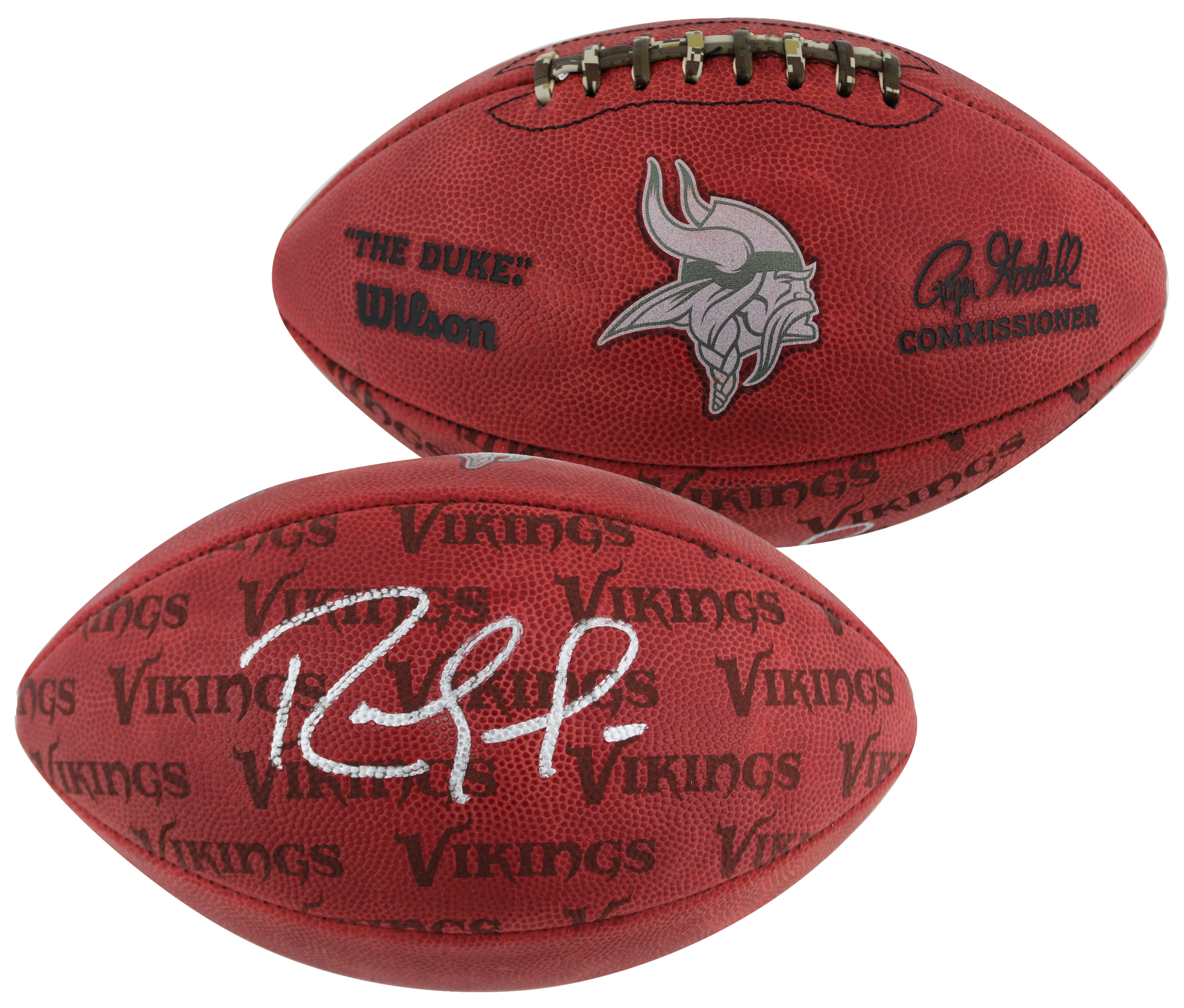 Vikings Randy Moss Signed "The Duke" Team Showcase Football W/ Case BAS Witness - Image 3