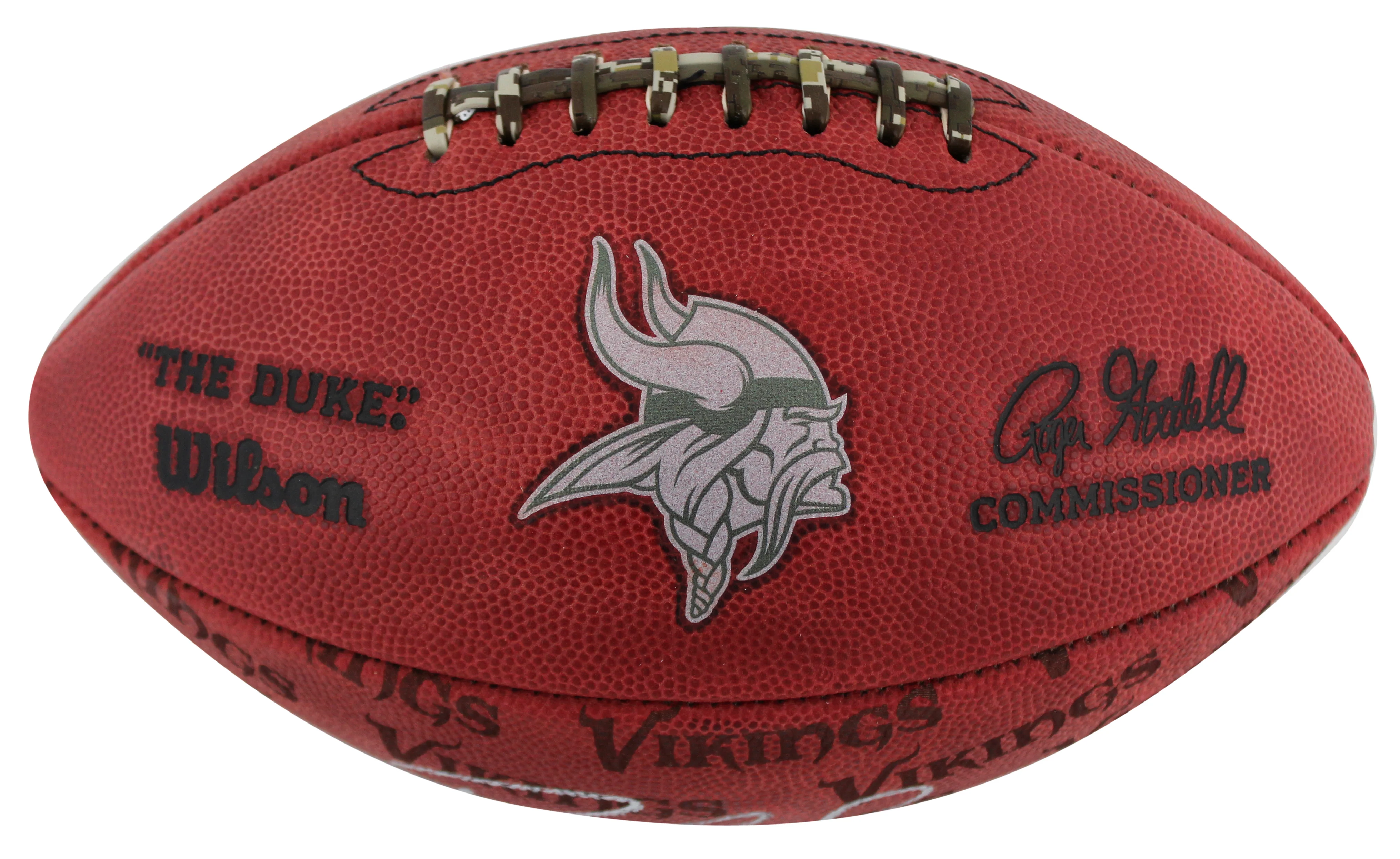 Vikings Randy Moss Signed "The Duke" Team Showcase Football W/ Case BAS Witness - Image 5