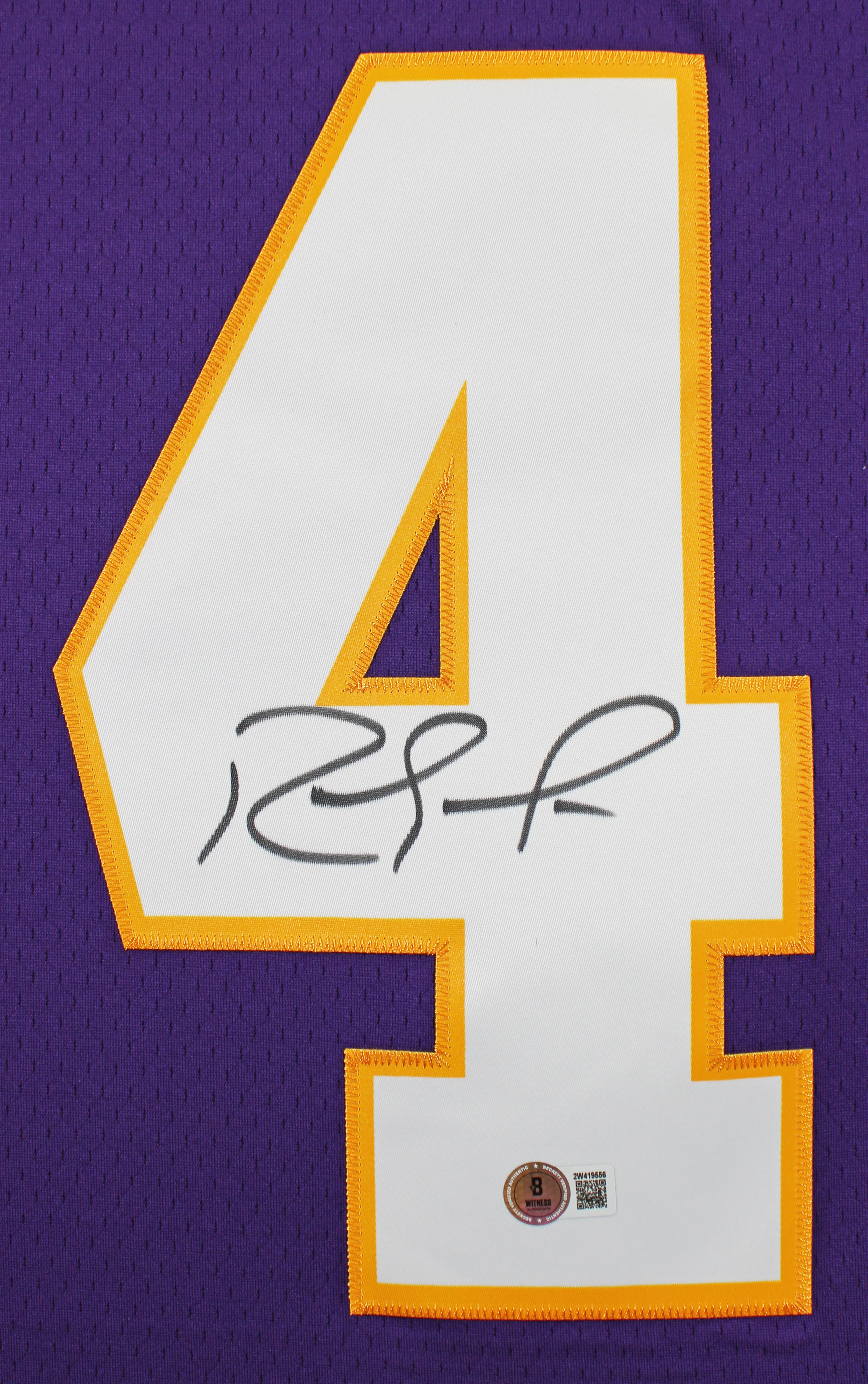 Vikings Randy Moss "Straight Cash Homie" Signed Purple M&N TB Jersey BAS Witness - Image 3