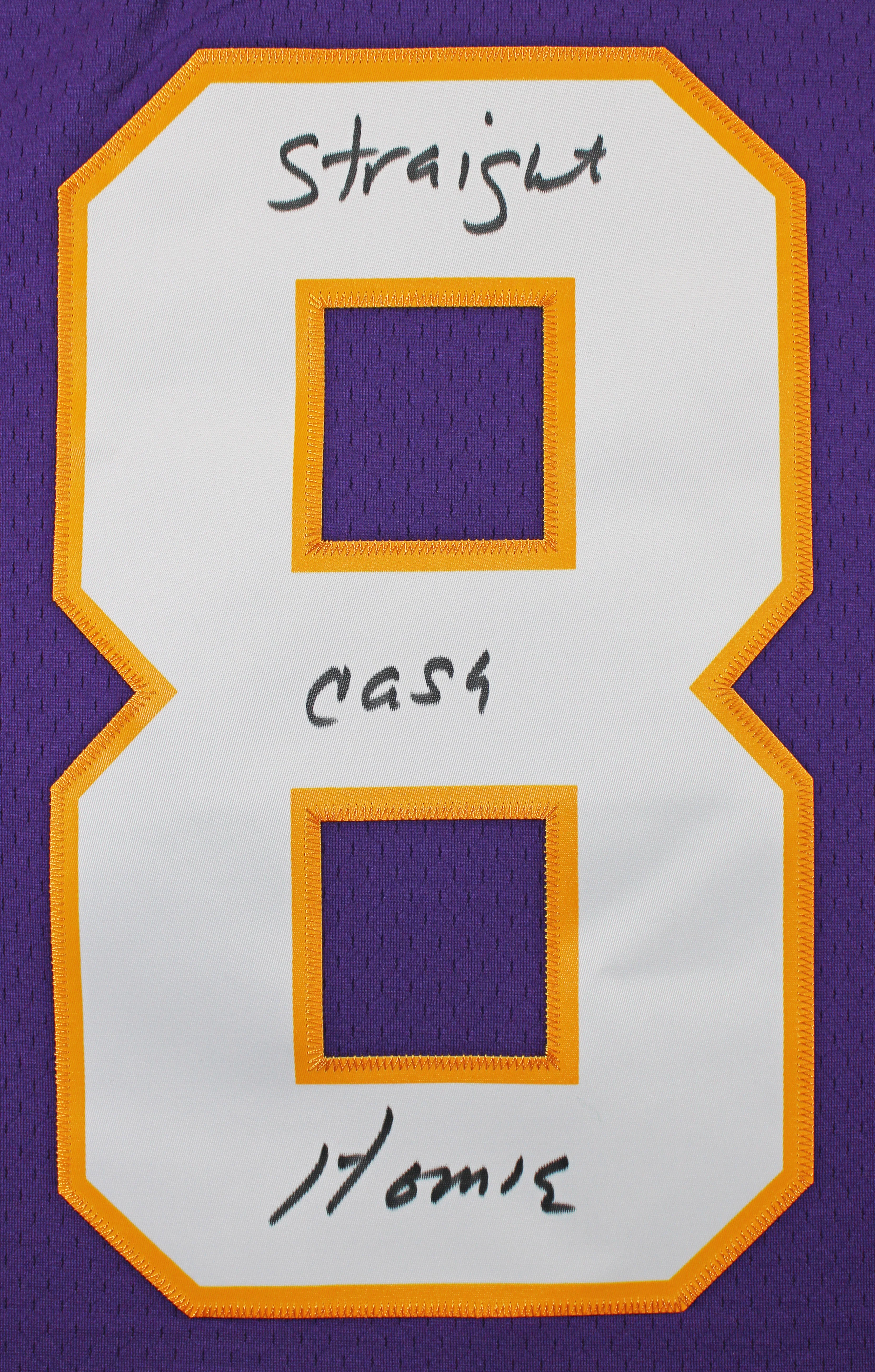 Vikings Randy Moss "Straight Cash Homie" Signed Purple M&N TB Jersey BAS Witness - Image 4