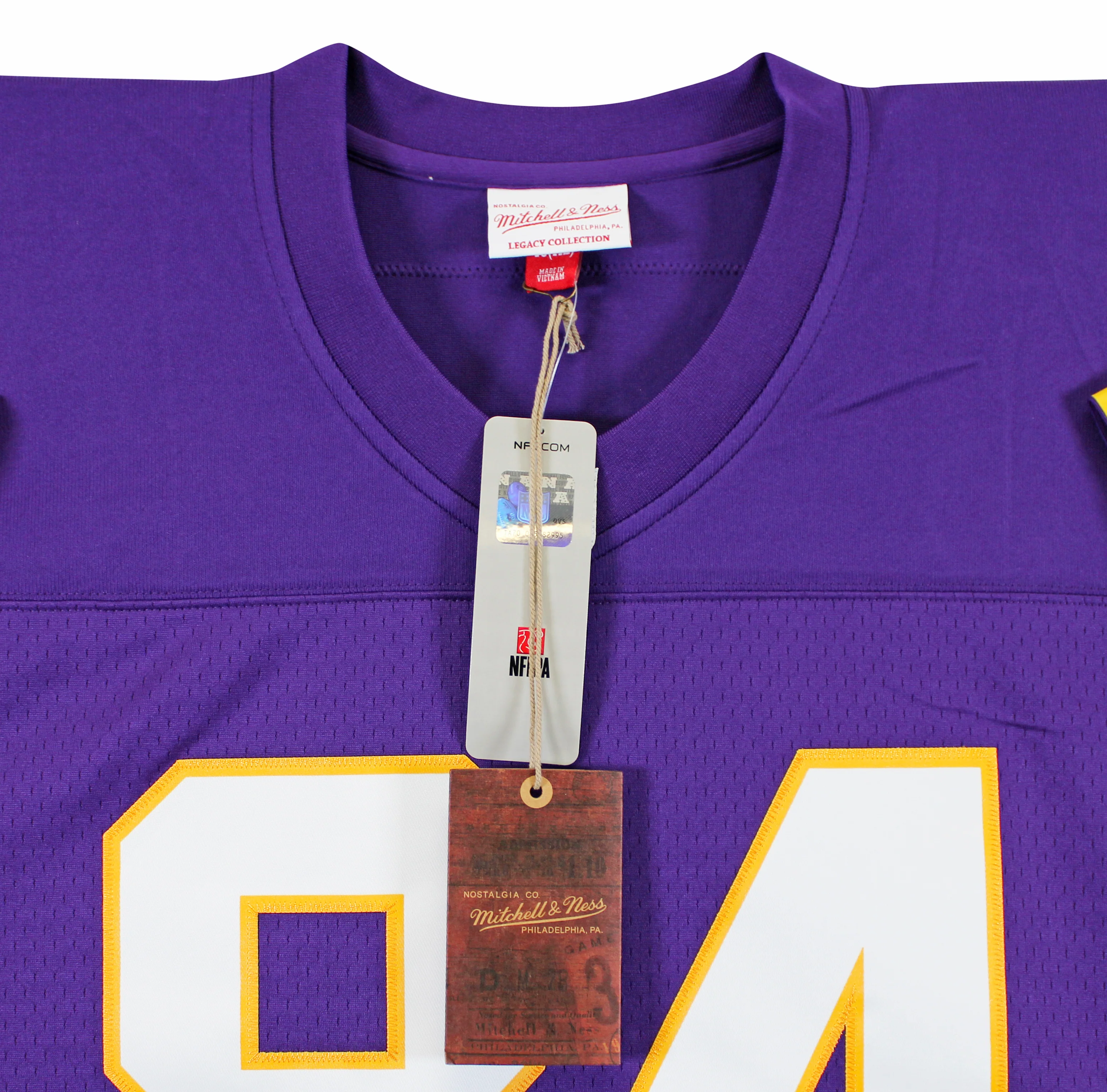 Vikings Randy Moss "Straight Cash Homie" Signed Purple M&N TB Jersey BAS Witness - Image 6