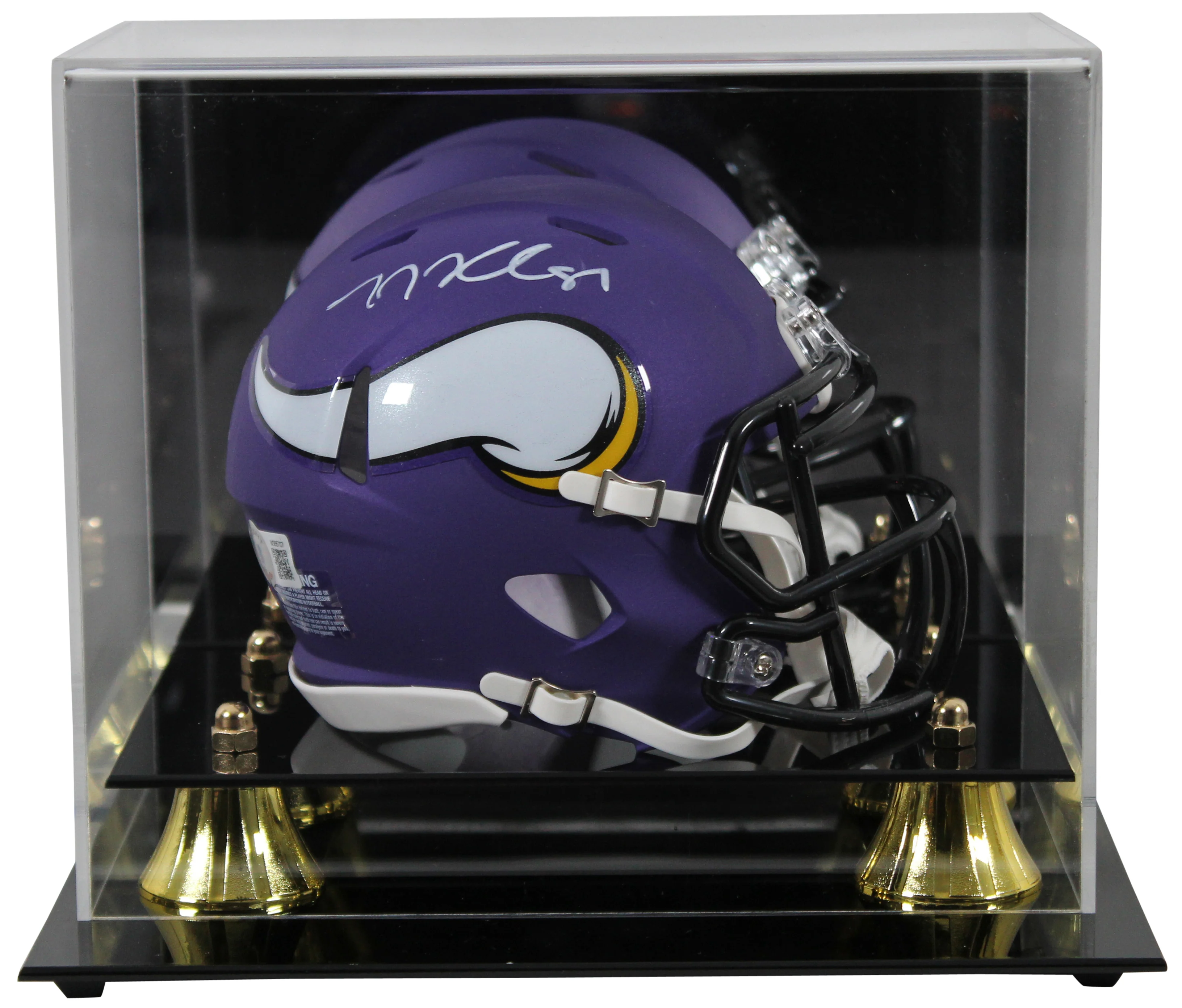 Vikings T.J. Hockenson Authentic Signed Speed Mini Helmet W/ Case BAS Witnessed - Image 2