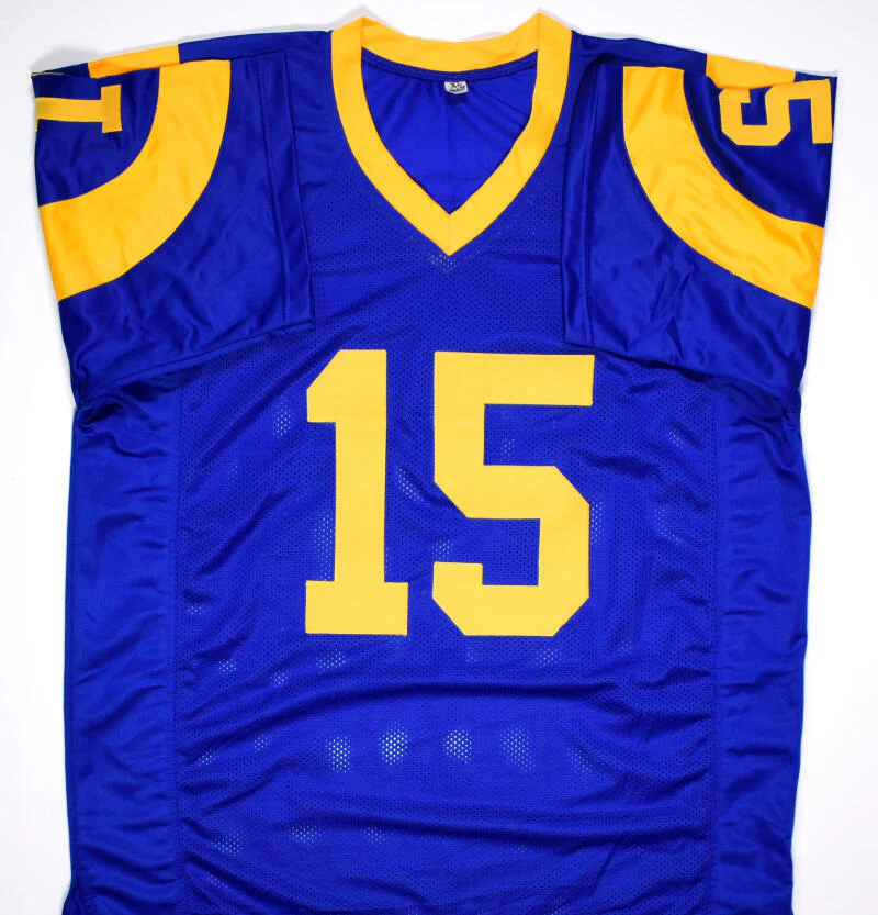 Vince Ferragamo Autographed Blue Pro Style Jersey - JSA W Auth *1 - Image 3