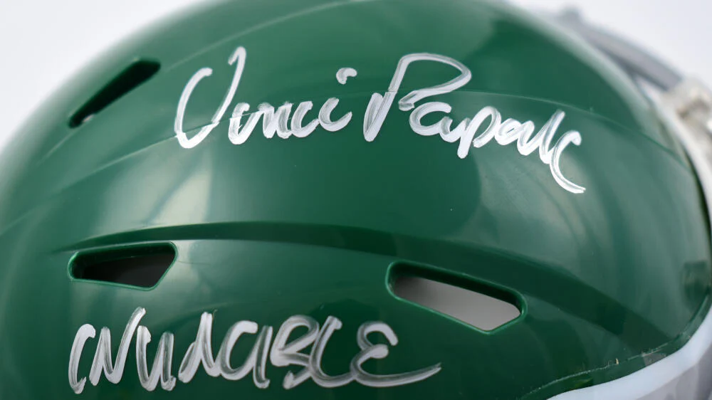 Vince Papale Signed Eagles 74-95 Speed Mini Helmet w/Invincible-Beckett W Holo - Image 2