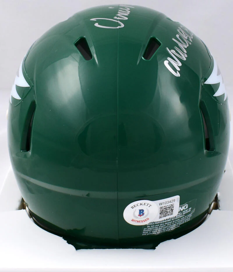 Vince Papale Signed Eagles 74-95 Speed Mini Helmet w/Invincible-Beckett W Holo - Image 3