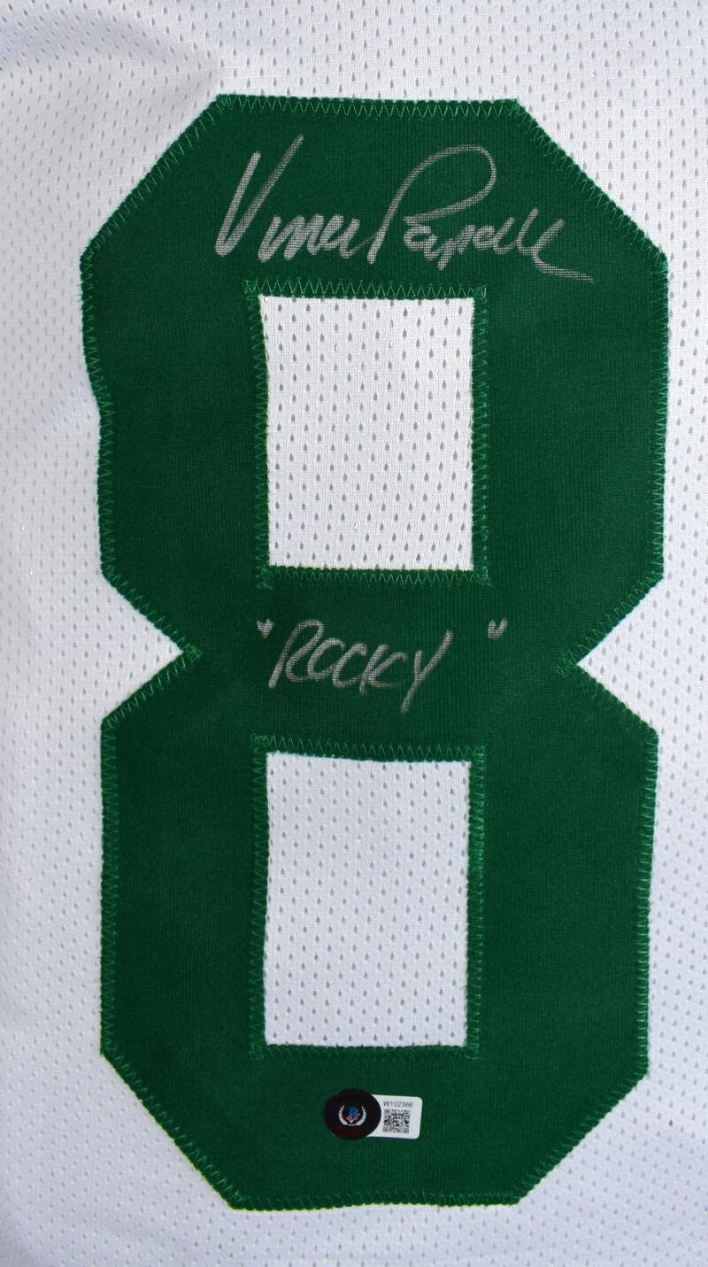 Vince Papale Autographed White Pro Style Jersey w/ Rocky- Beckett W Hologram - Image 8