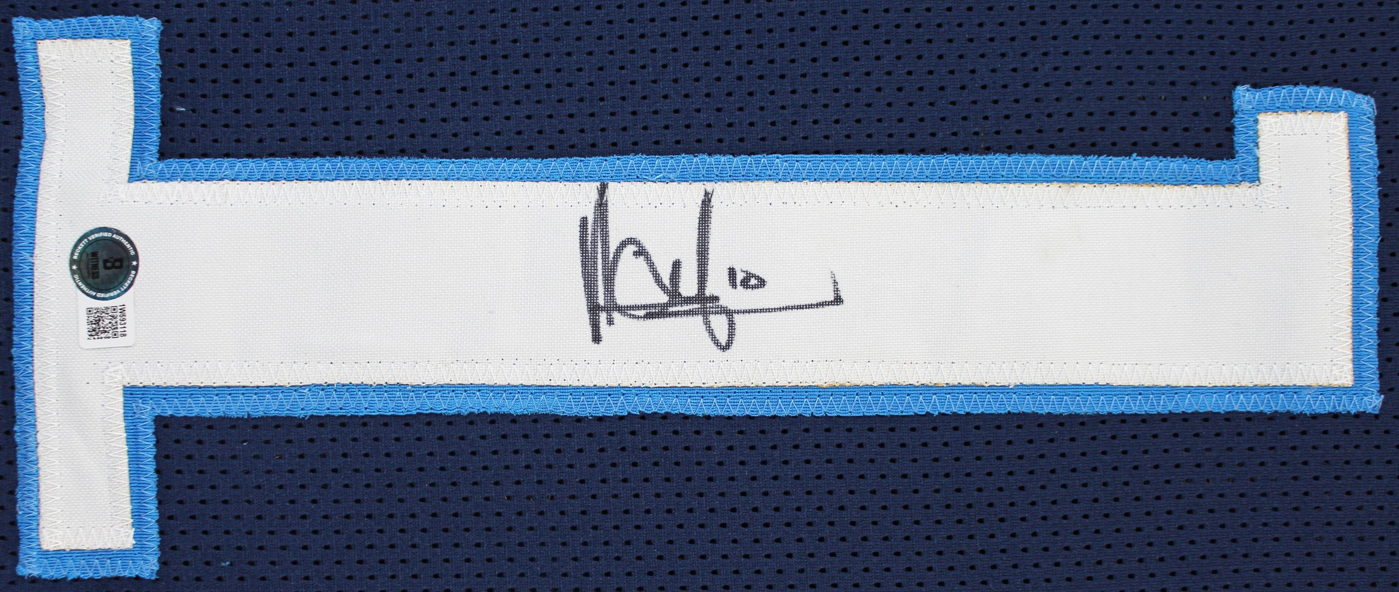 Vince Young Authentic Signed Blue Pro Style Jersey Autographed BAS Witnessed - Image 3