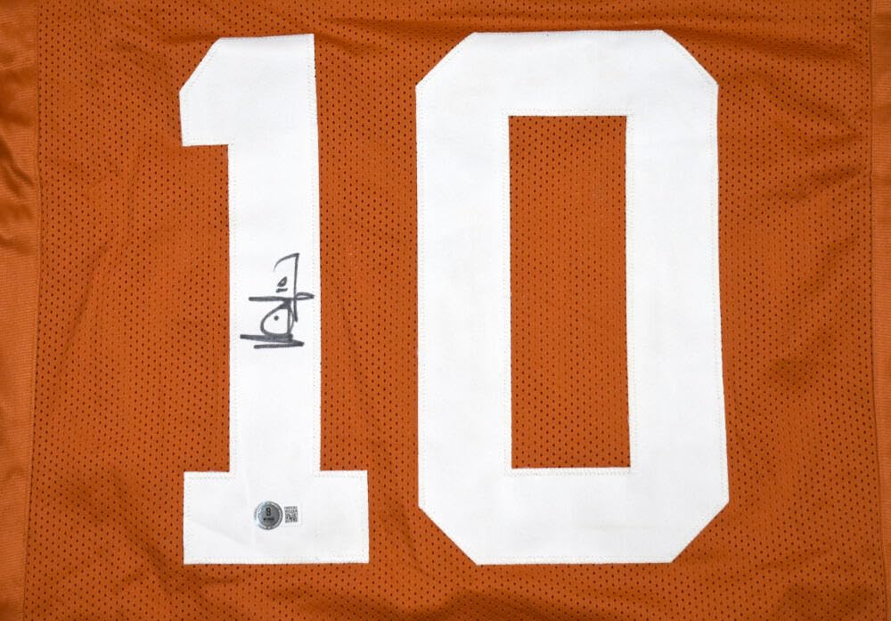 Vince Young Autographed Orange College Style Jersey - Beckett W Hologram *Black - Image 6