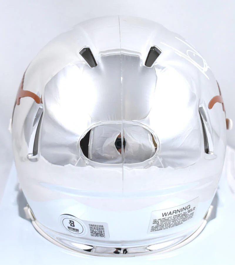 Vince Young Autographed Texas Longhorns Chrome Speed Mini Helmet- Beckett W Holo - Image 3