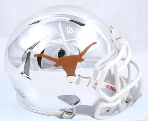 Vince Young Autographed Texas Longhorns Chrome Speed Mini Helmet- Beckett W Holo - Image 4