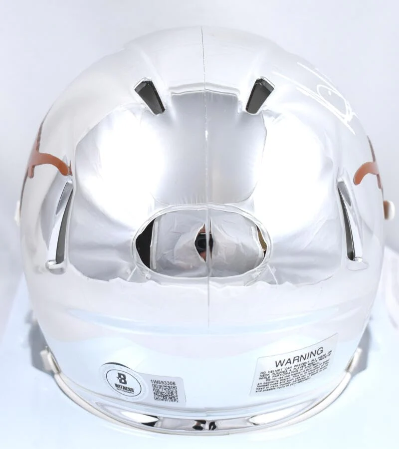 Vince Young Autographed Texas Longhorns Chrome Speed Mini Helmet- Beckett W Holo - Image 7