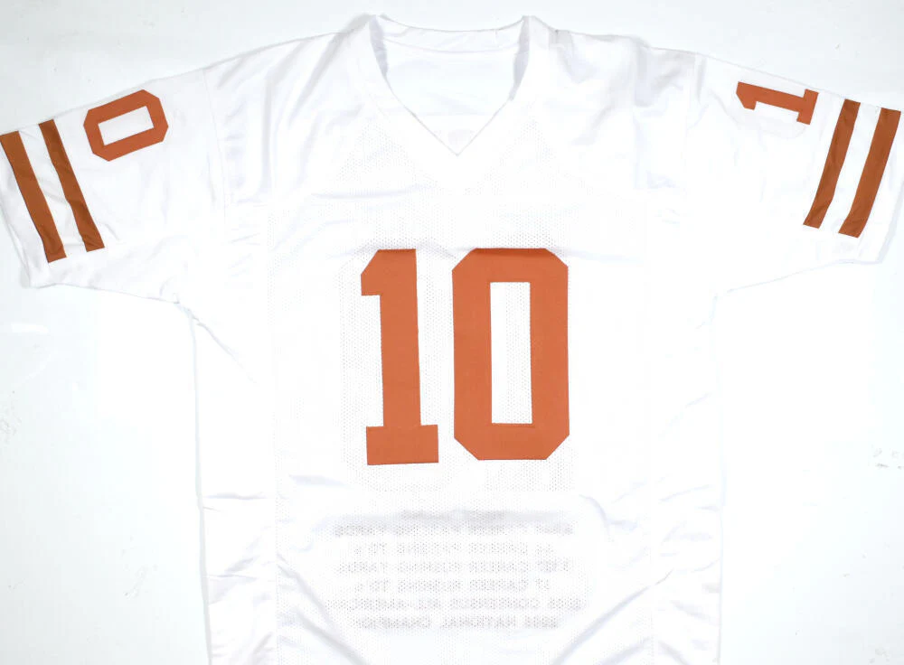 Vince Young Autographed White College Style STAT Jersey - Beckett W Hologram - Image 3