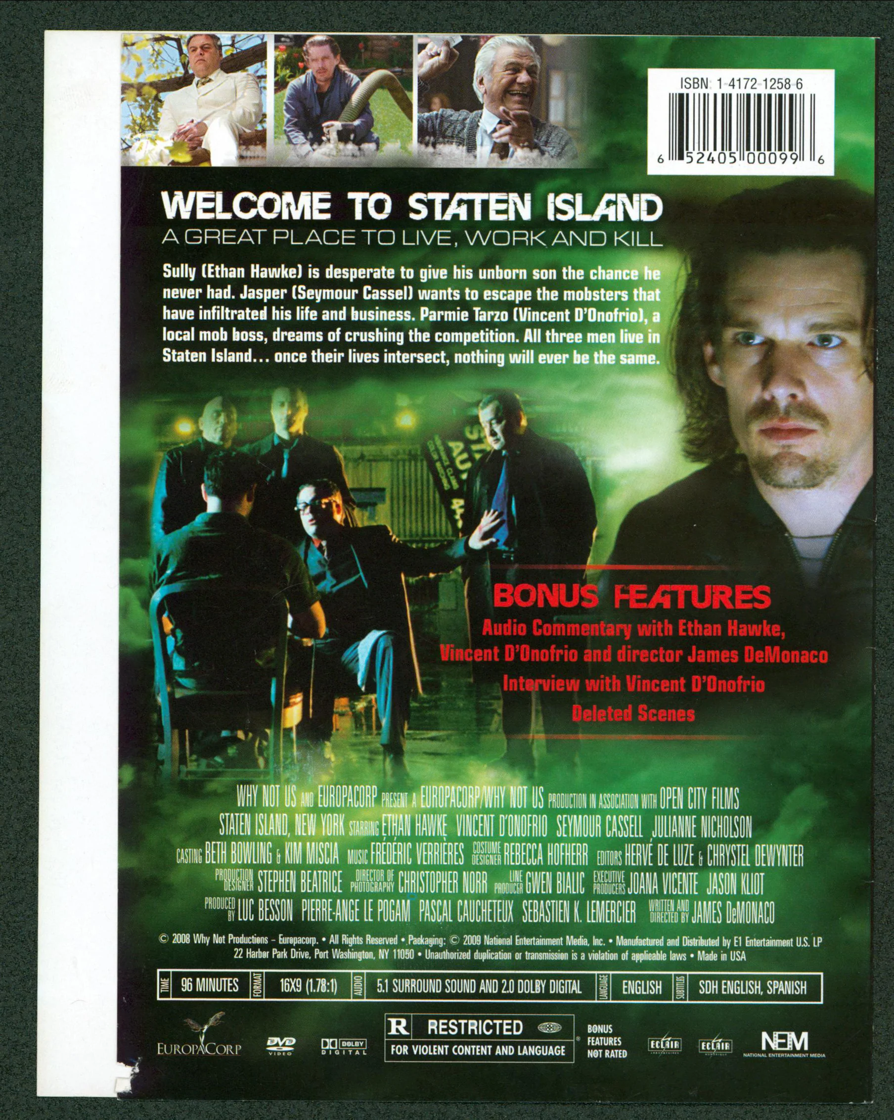 Vincent D'Onofrio & Ethan Hawke Signed Staten Island DVD Cover BAS #BH44855 - Image 3