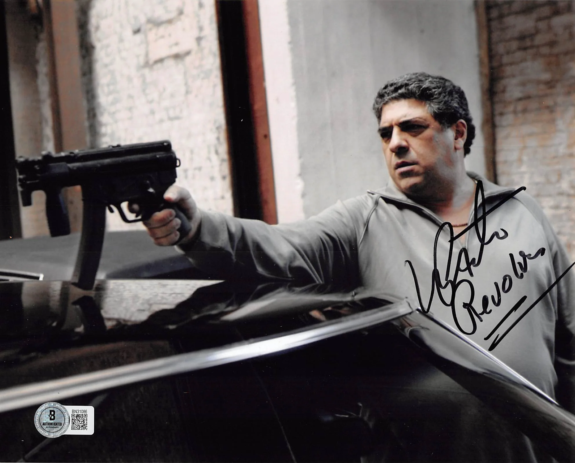 Vincent Pastore "Revolver" Signed 8x10 Horizontal Photo w/ Black Sig BAS 2 - Image 2