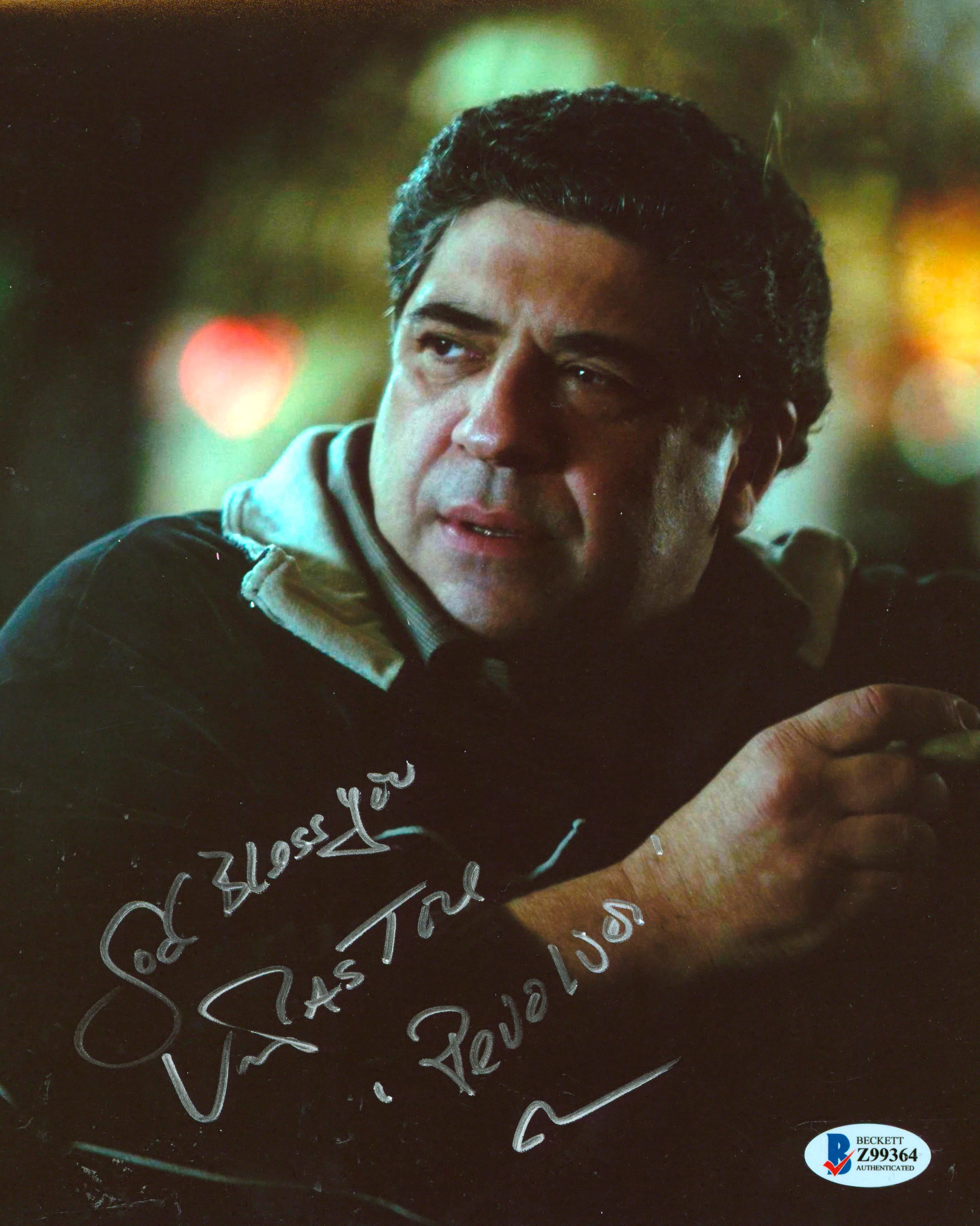 Vincent Pastore The Sopranos "God Bless, Revolver" Signed 8x10 Photo BAS #Z99364 - Image 2
