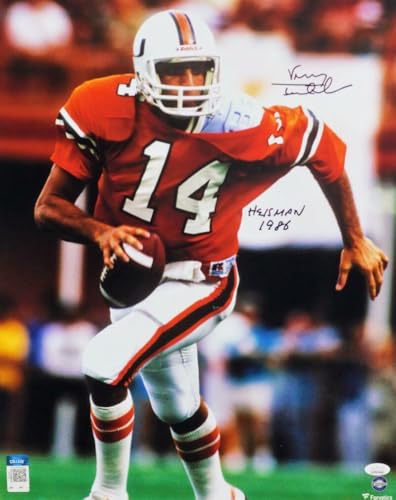 Vinny Testaverde Signed Hurricanes 16x20 Running FP Photo w/ Heisman- JSA W Auth - Image 8