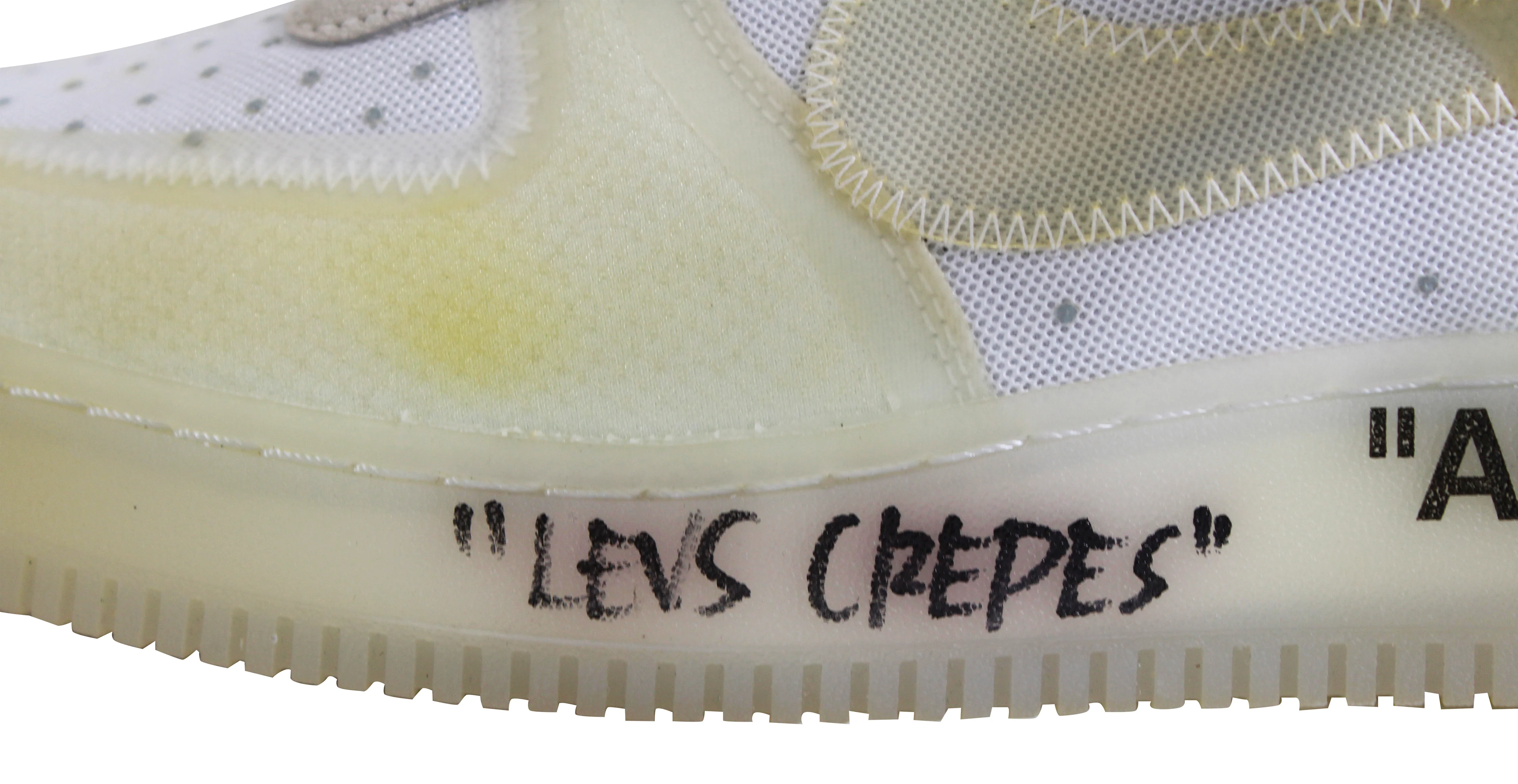 Virgil Abloh Signed 2017 Nike Off White Air Force 1 Low "The Ten" Shoes BAS LOA - Image 4