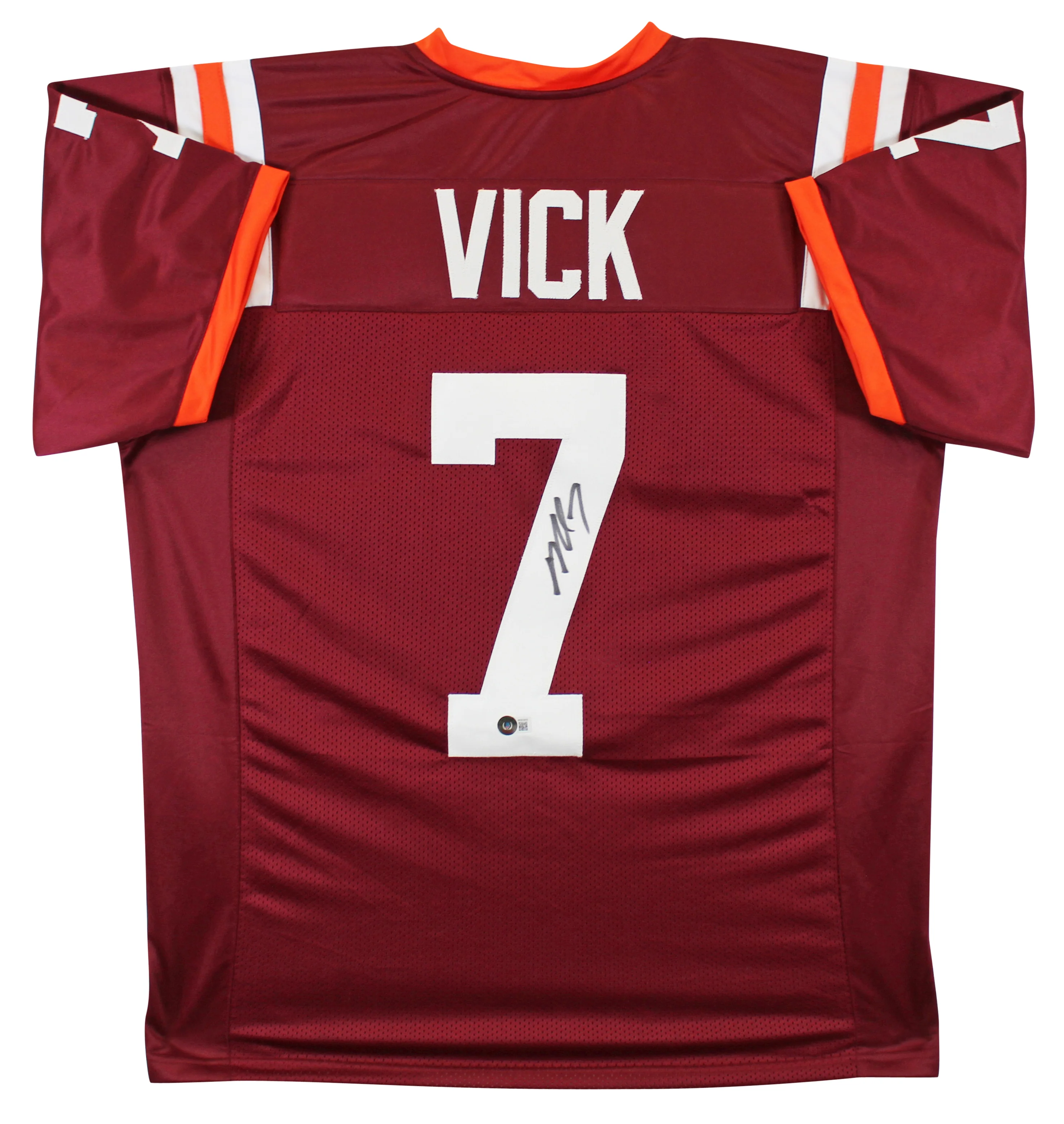 Virginia Tech Michael Vick Authentic Signed Maroon Pro Style Jersey BAS Witness - Image 2