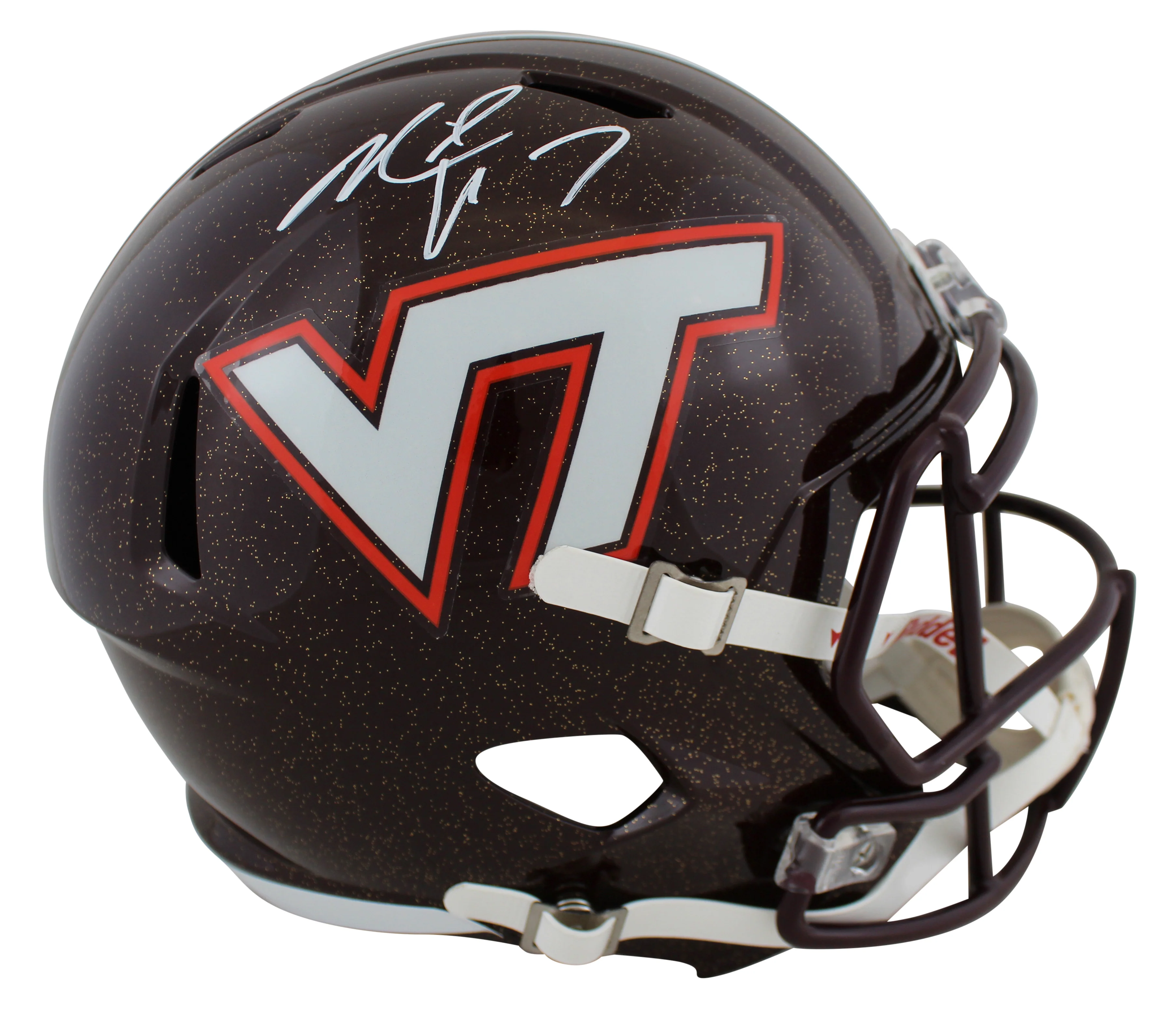 Virginia Tech Michael Vick Signed Full Size Speed Rep Helmet w/ Case BAS Wit - Image 3