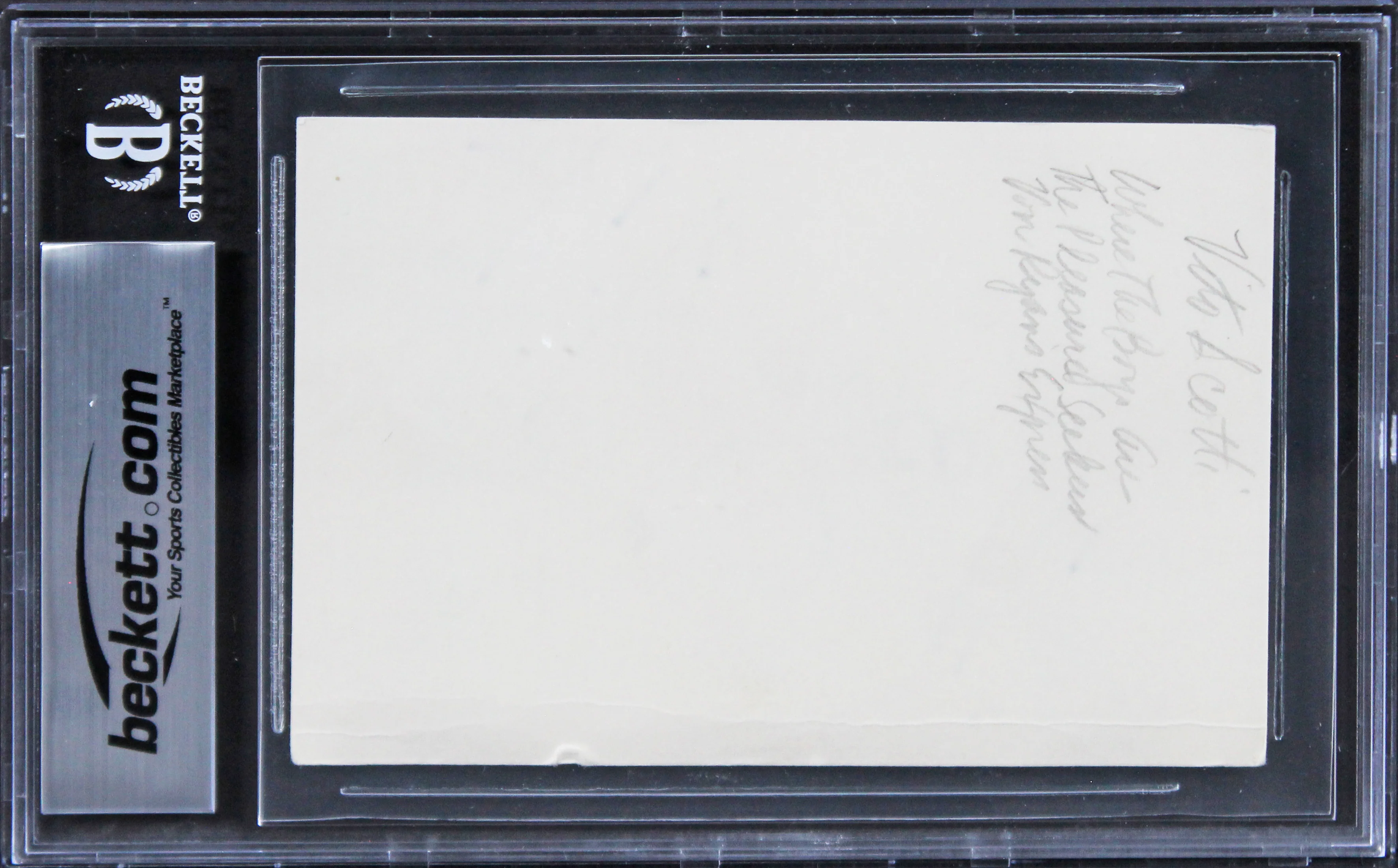 Vito Scotti The Godfather Authentic Signed 3x5 Index Card BAS Slabbed - Image 3