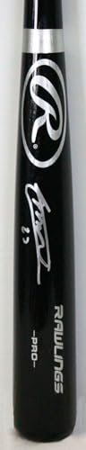 Vladimir Guerrero Jr. Autographed Black Rawlings Pro Baseball Bat-JSA *Silver - Image 6