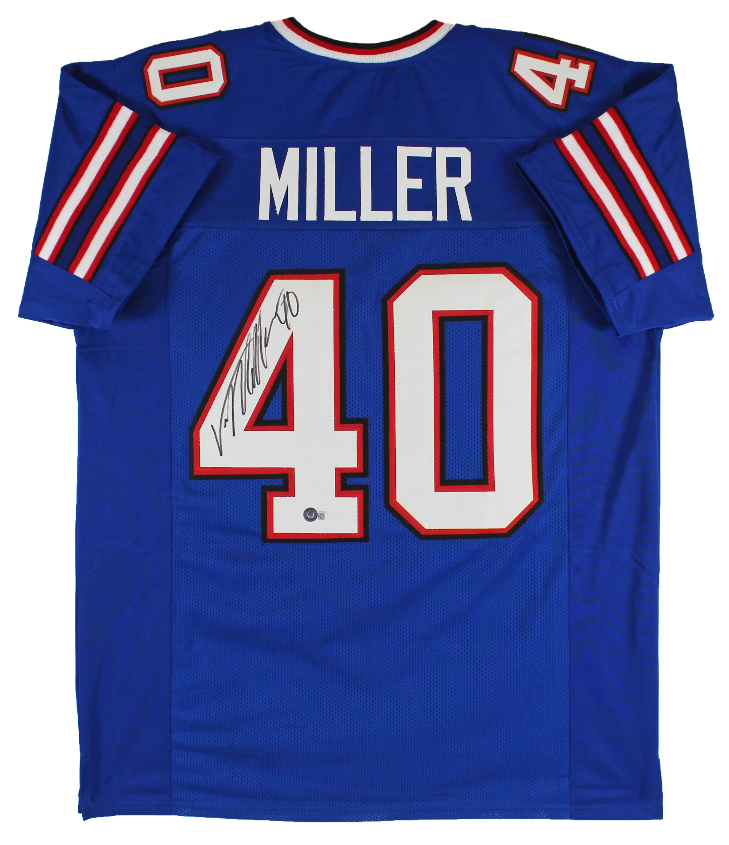 Von Miller Authentic Signed Blue Pro Style Jersey Autographed BAS Witnessed - Image 2
