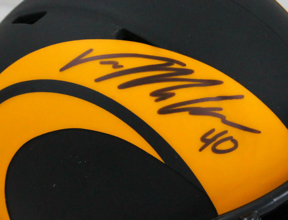 Von Miller Autographed Los Angeles Rams Eclipse Speed Mini Helmet-Beckett W Holo - Image 2