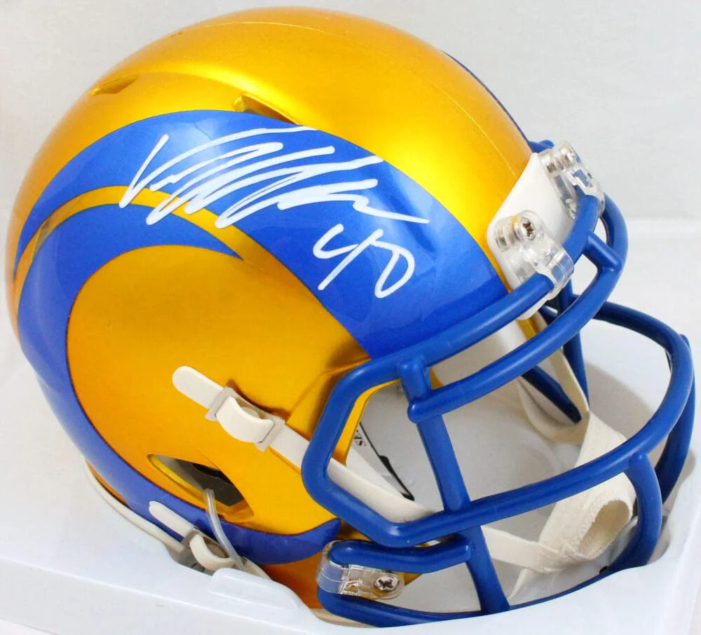 Von Miller Autographed Los Angeles Rams Flash Speed Mini Helmet-Beckett W Holo - Image 5