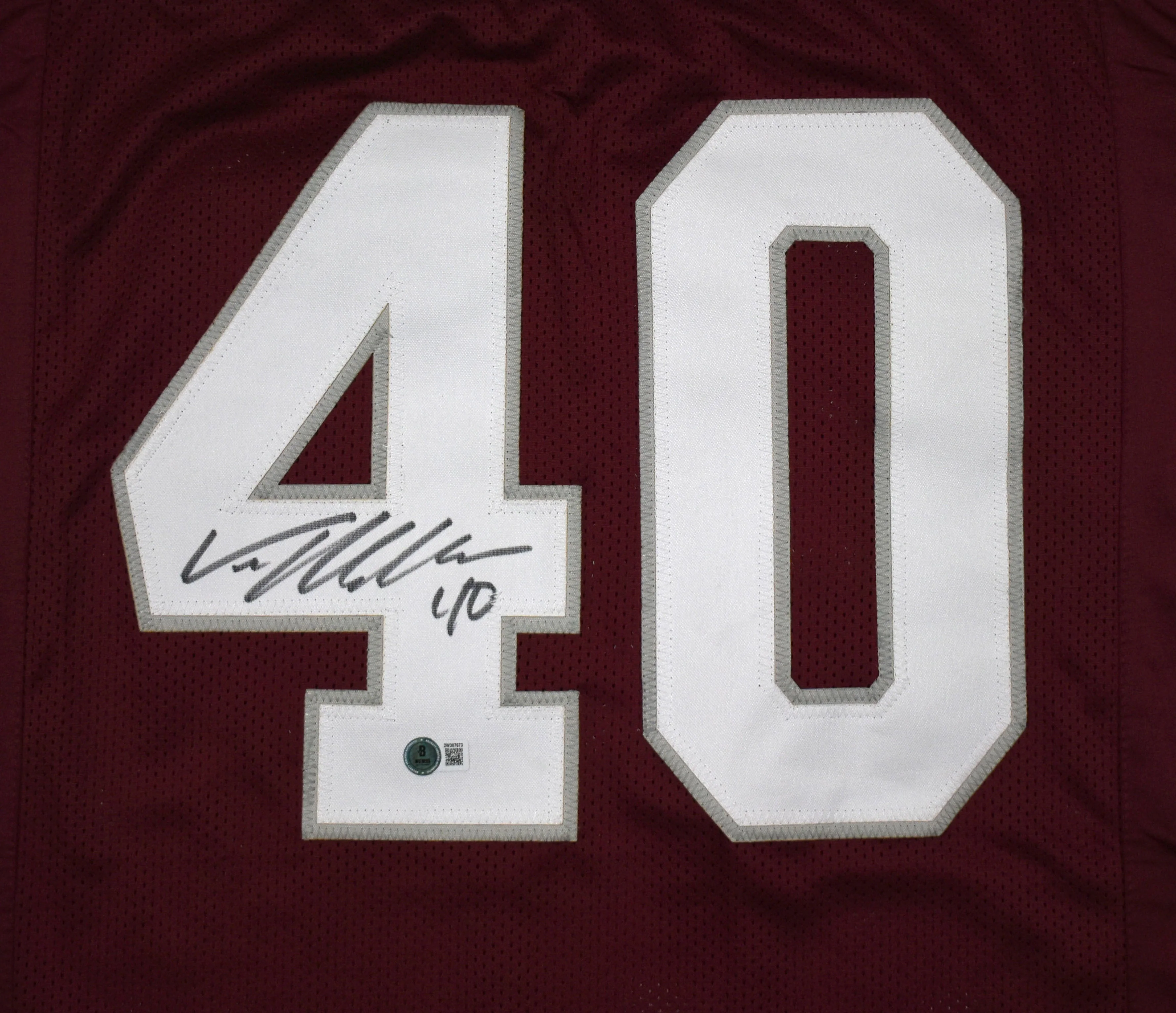 Von Miller Autographed Maroon College Style Jersey - Beckett W Hologram *Black - Image 2