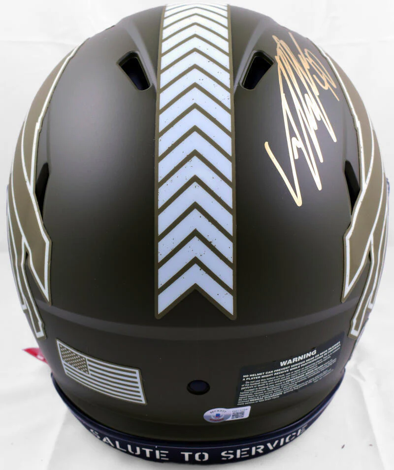 Von Miller Signed Bills F/S Salute to Service Speed Authentic Helmet-BAW Holo - Image 4