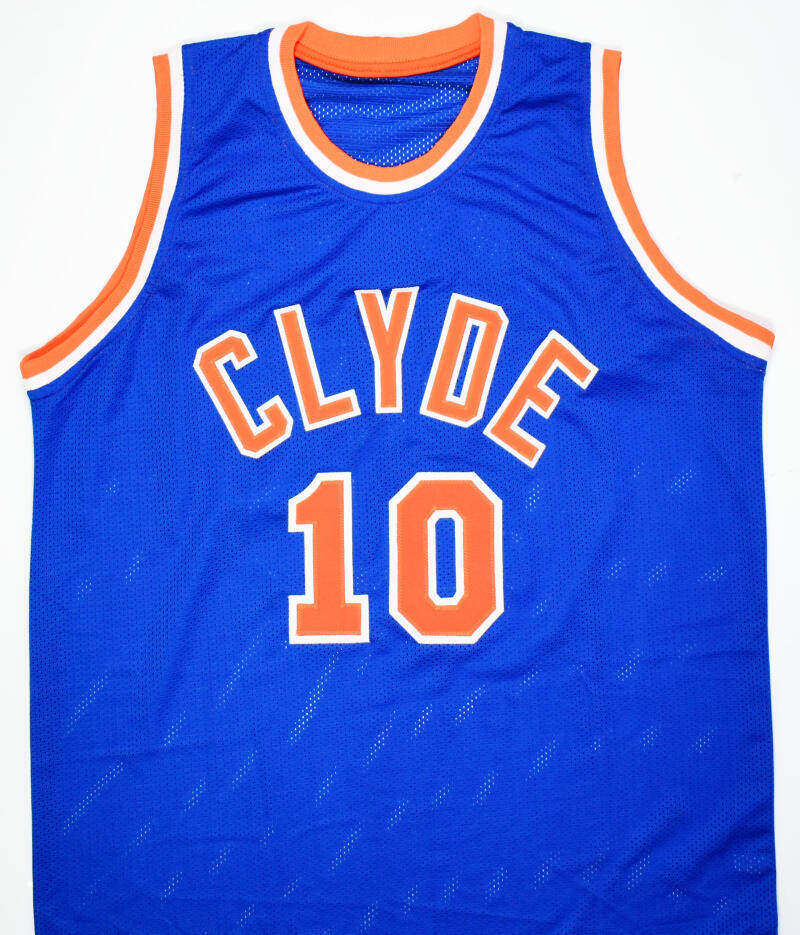 Walt Frazier Autographed Blue Pro Style Jersey w/HOF - Beckett W Hologram *Black - Image 3