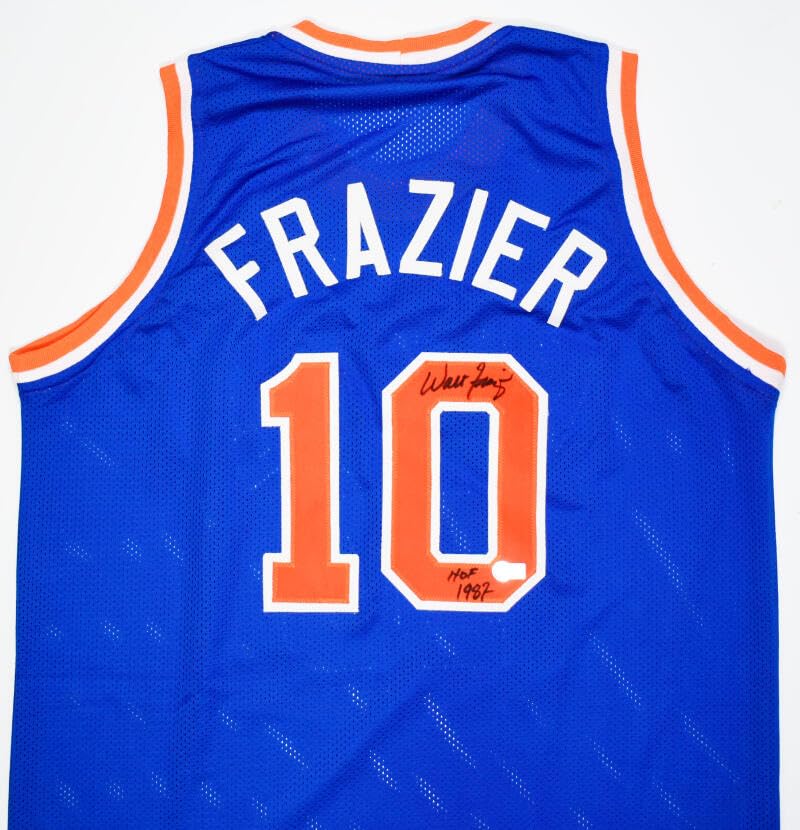 Walt Frazier Autographed Blue Pro Style Jersey w/HOF - Beckett W Hologram *Black - Image 8