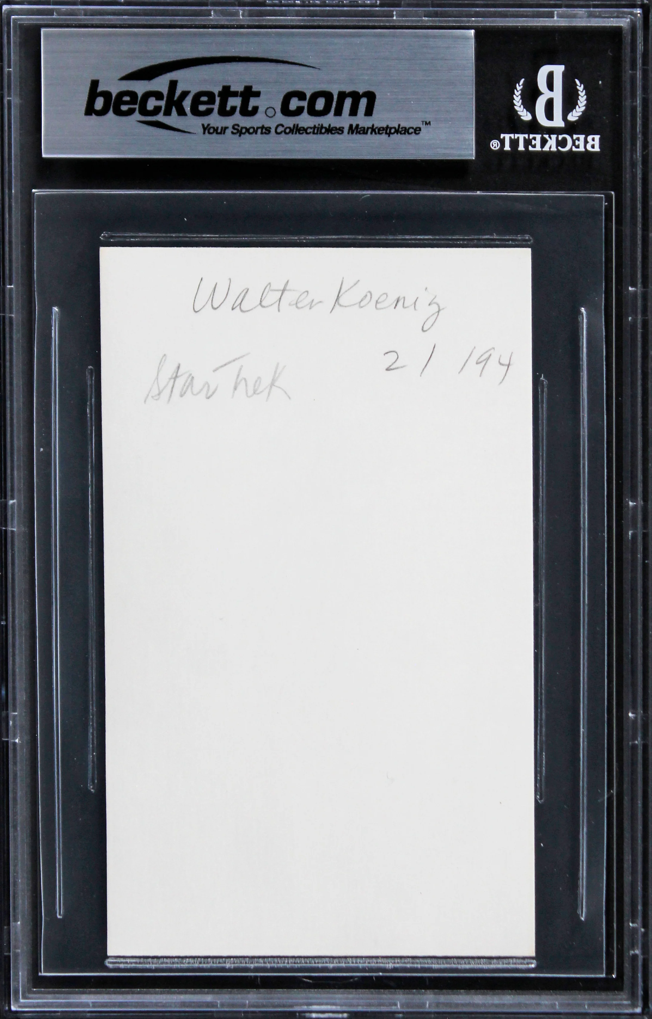 Walter Koenig Star Trek The Movie Authentic Signed 3x5 Index Card BAS Slabbed 2 - Image 3
