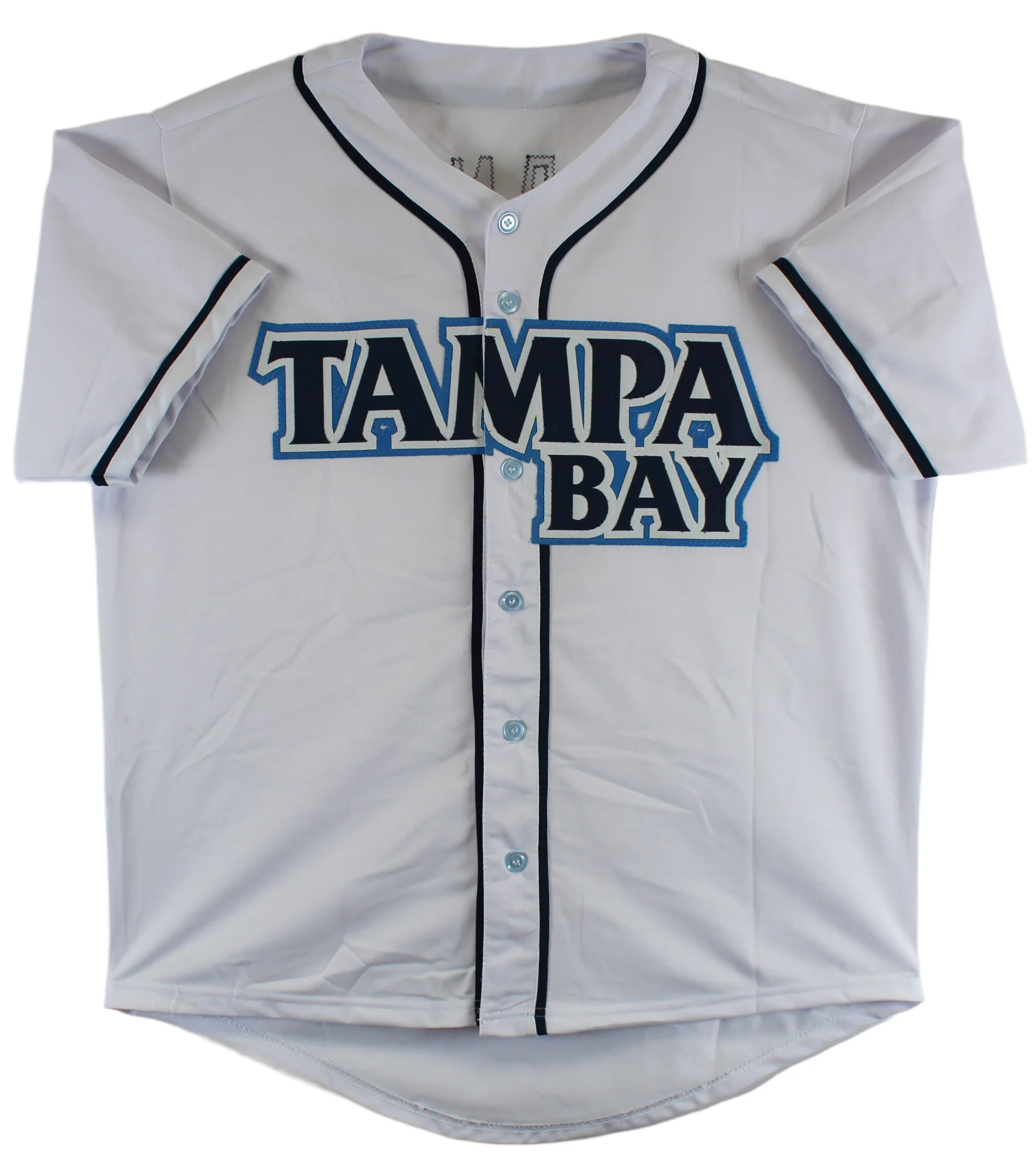Wander Franco Authentic Signed White Pro Style Jersey Autographed BAS - Image 4