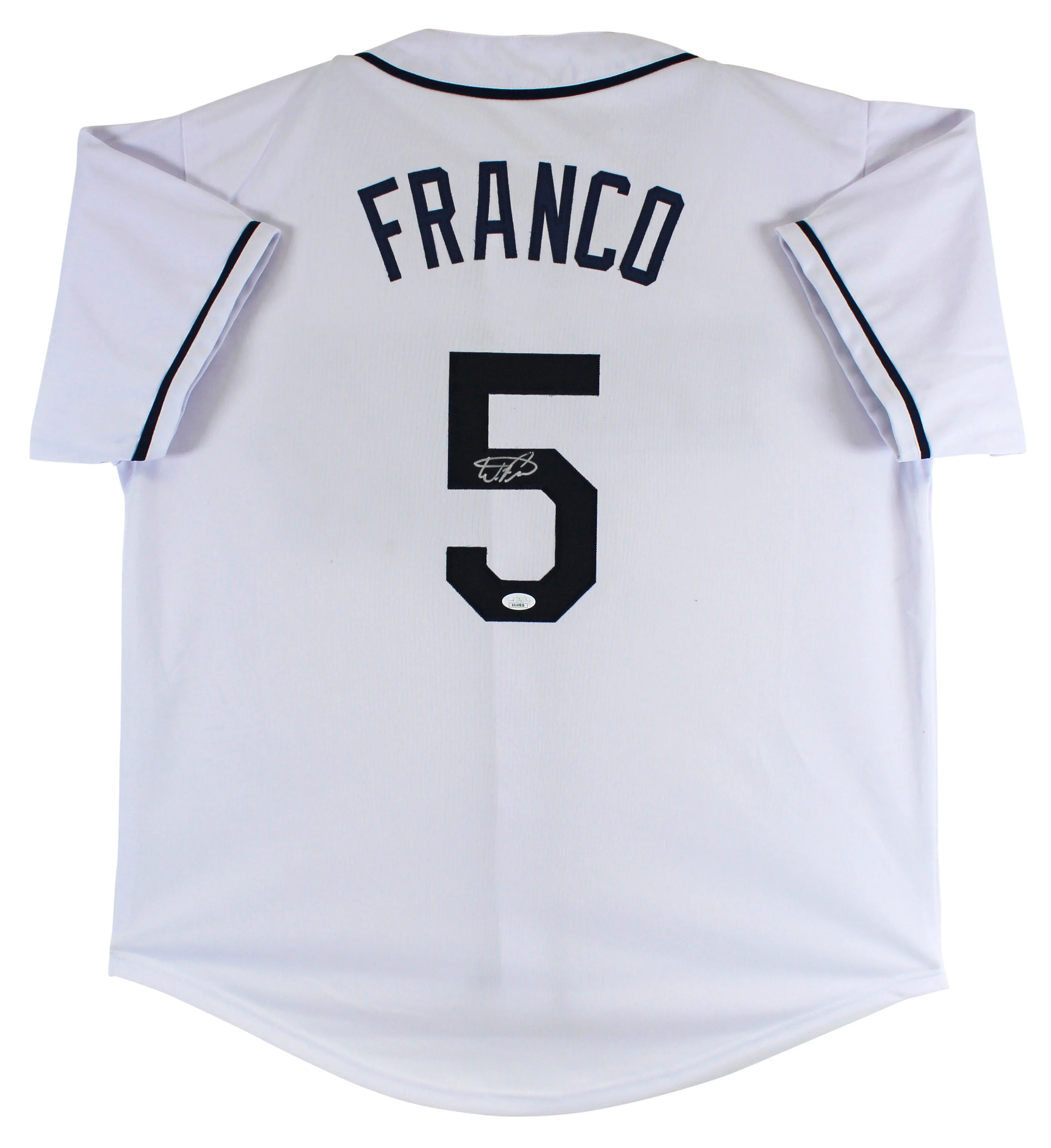 Wander Franco Authentic Signed White Pro Style Jersey Autographed JSA Sig Debut - Image 2