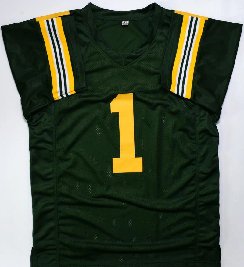 Warren Moon Autographed Green Pro Style Jersey w/ HOF- Beckett W Hologram *Black - Image 3