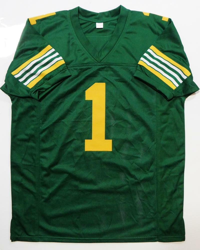 Warren Moon Autographed Green Pro Style Jersey w/ HOF- JSA W Authenticated - Image 3