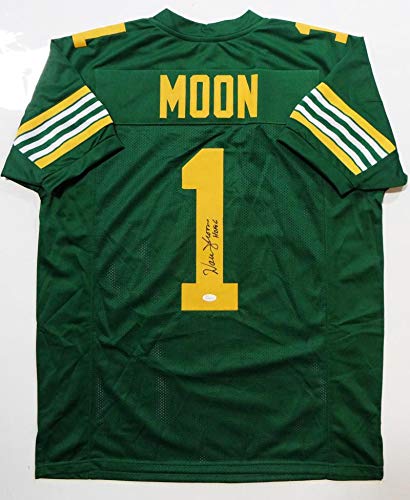 Warren Moon Autographed Green Pro Style Jersey w/ HOF- JSA W Authenticated - Image 4