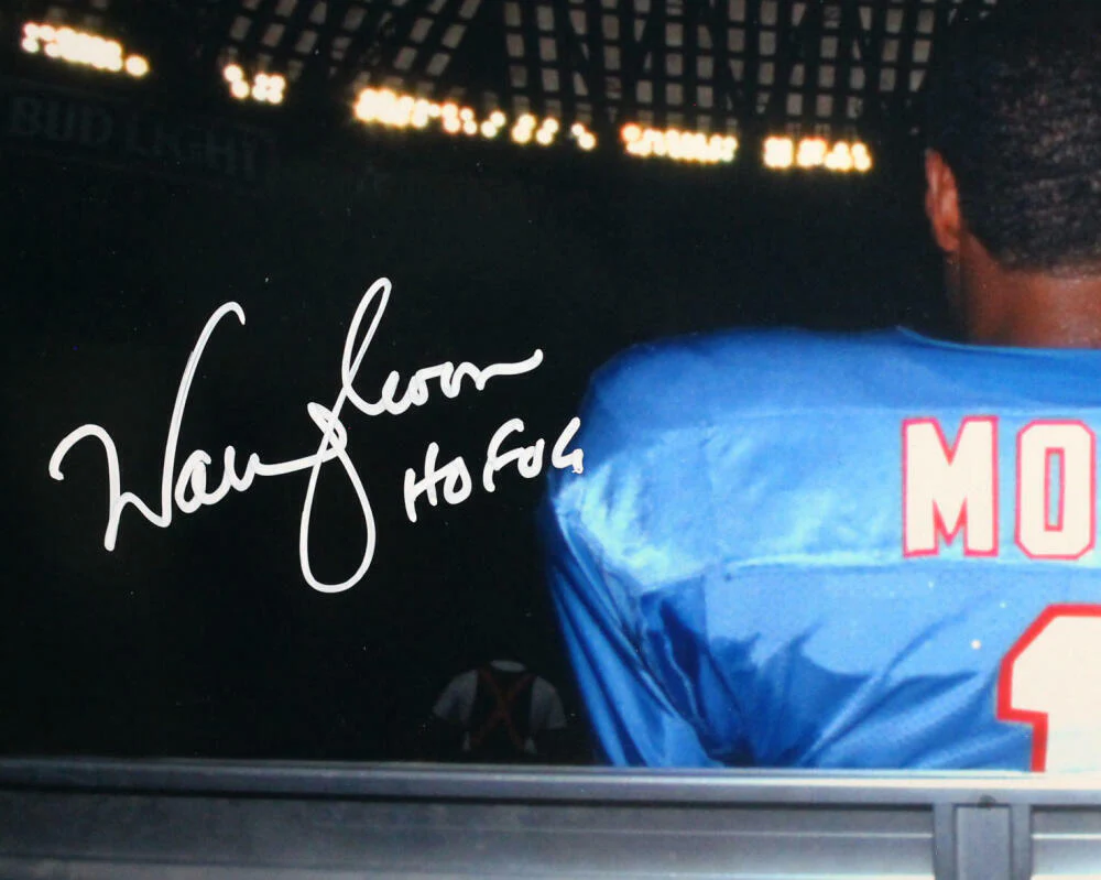 Warren Moon Signed Houston Oilers 16x20 On Bench Photo w/HOF - Beckett W Auth - Image 2